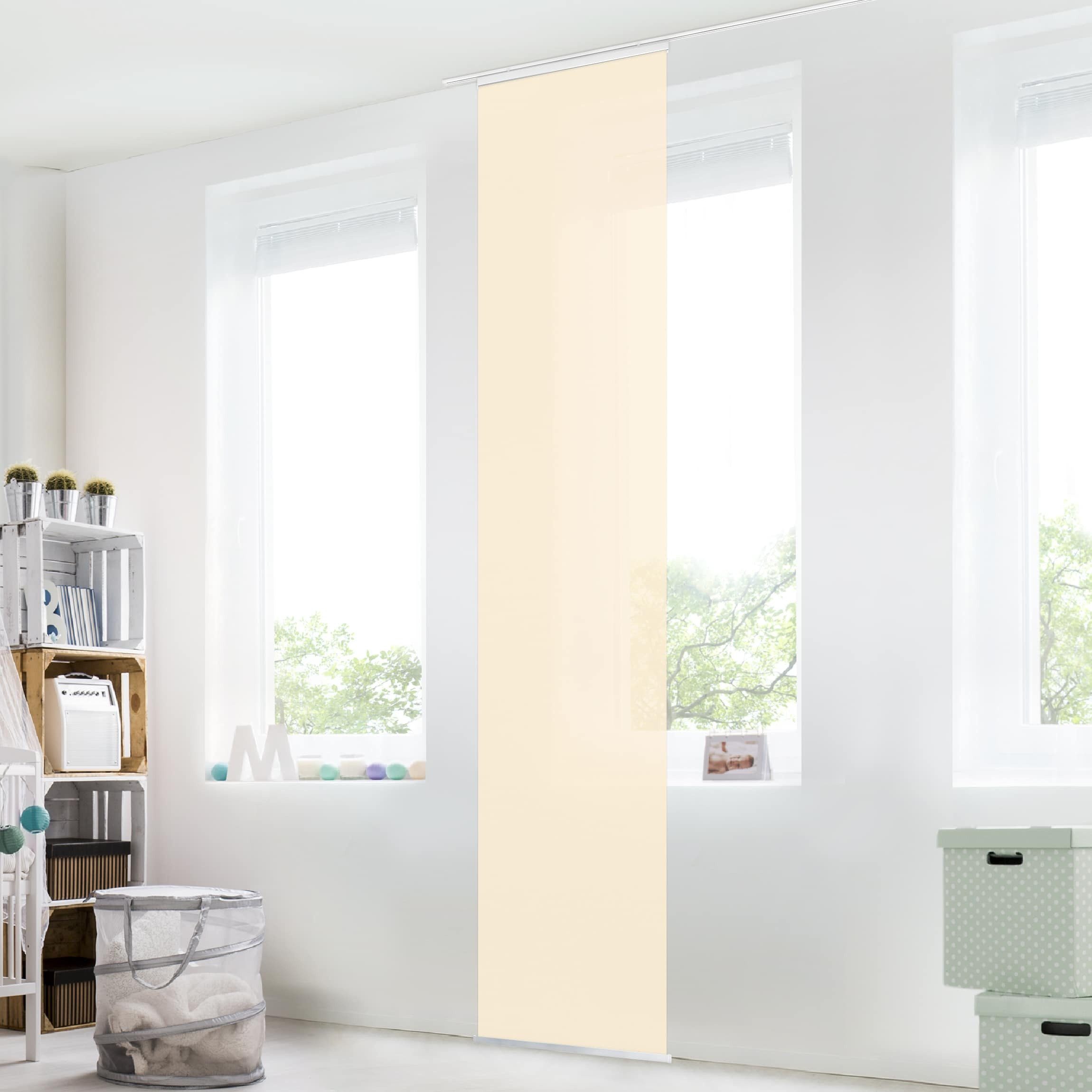 Bilderdepot24 Schiebegardine modern Flächenvorhang blickdicht Crème, günstig online kaufen