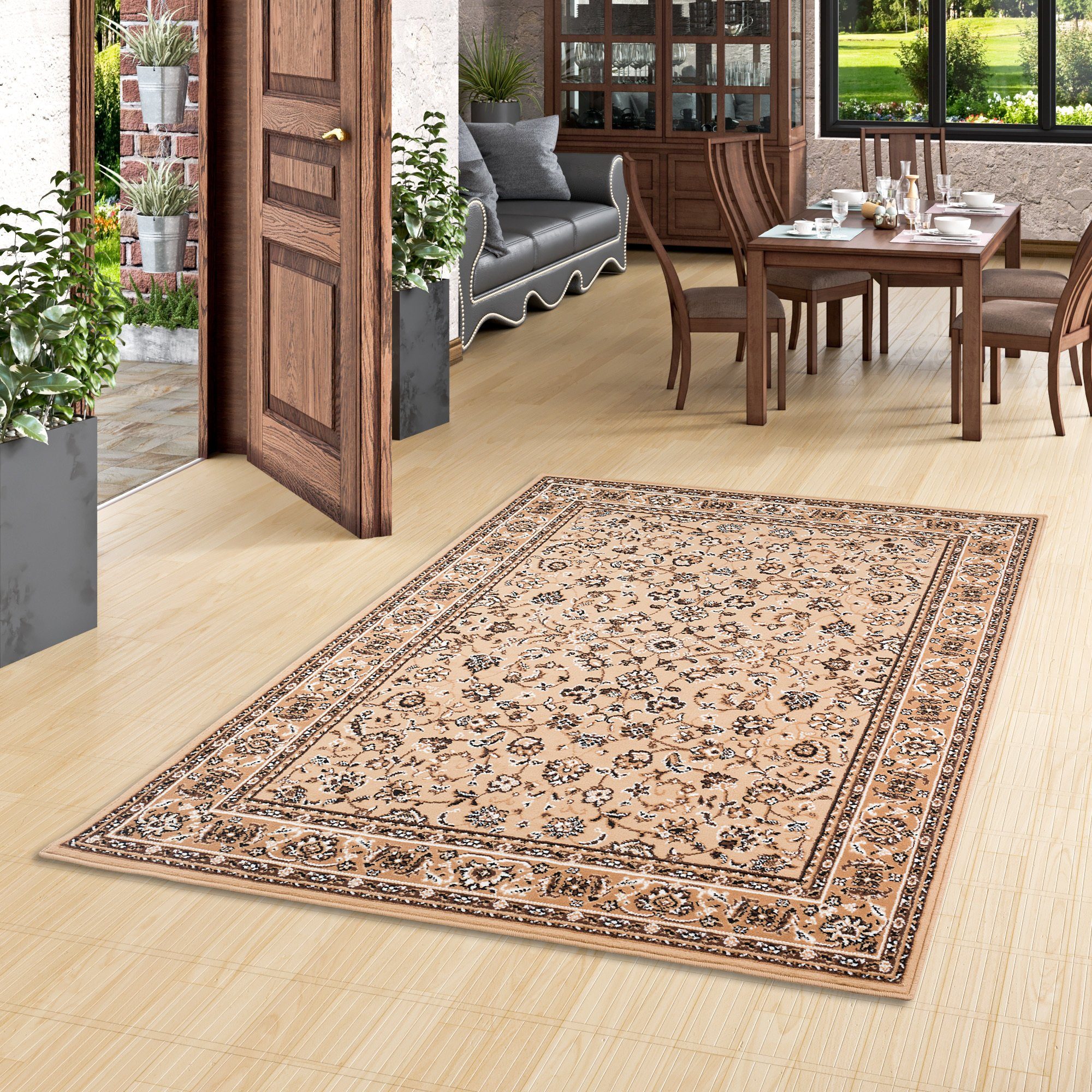 Pergamon Orientteppich Orient Teppich Trendline Beige günstig online kaufen
