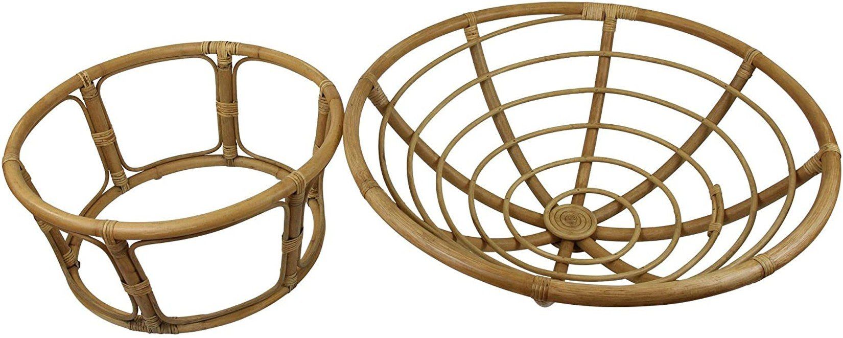 Dekoleidenschaft Relaxsessel Papasansessel aus Rattan, inkl. Kissen aus Baumwolle, beige, Korbsessel, Liegesessel, Clubsessel, Rattansessel – Bild 5 von 5