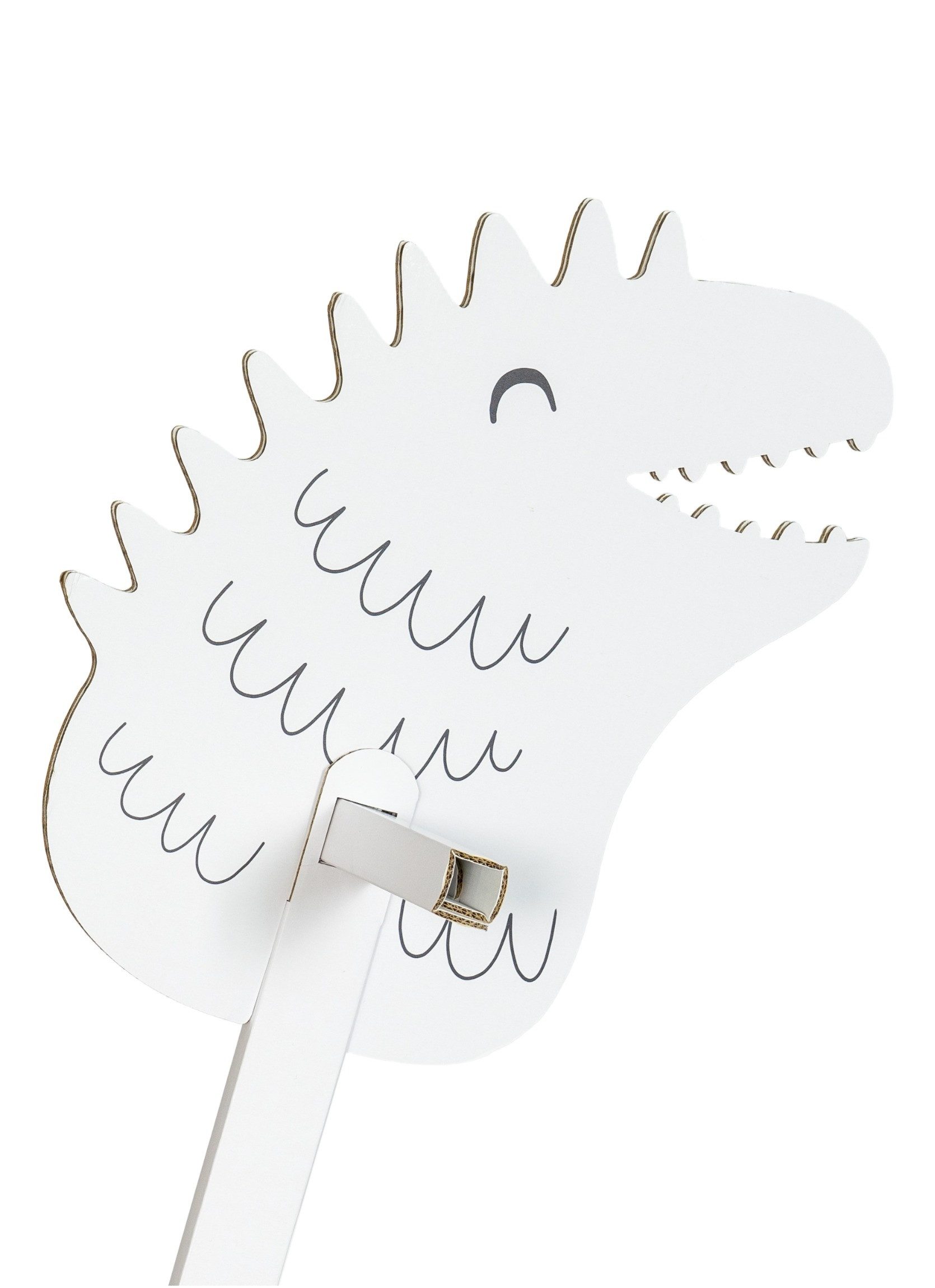 FOLDZILLA Steckenpferd Stockpferd Stegosaurus zum Ausmalen, (1-tlg., Hobby Horse aus Pappe), für Dino Kindergeburtstag