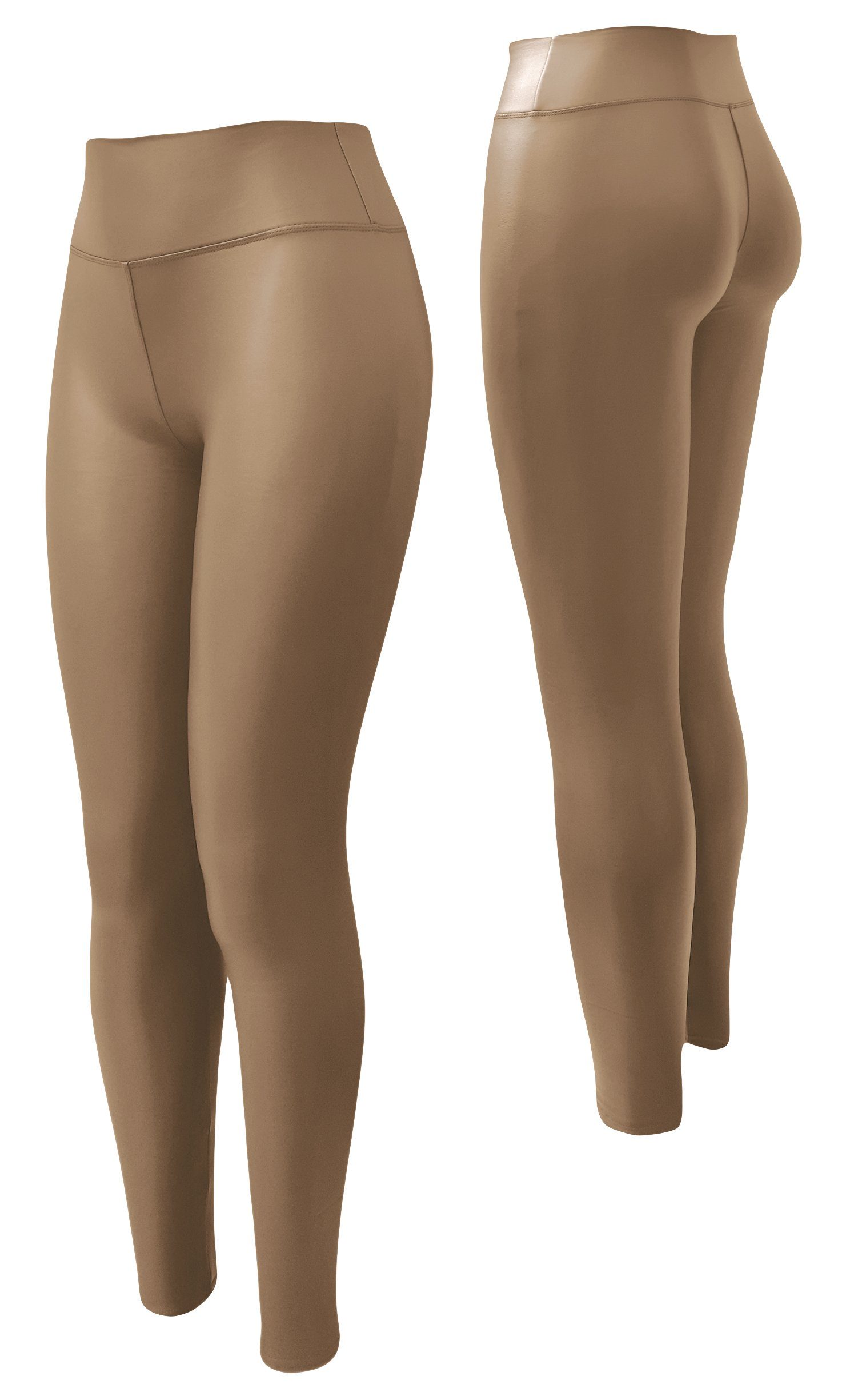 Aurela Damenmode Lederimitathose Gefütterte Kunstlederleggings milde günstig online kaufen