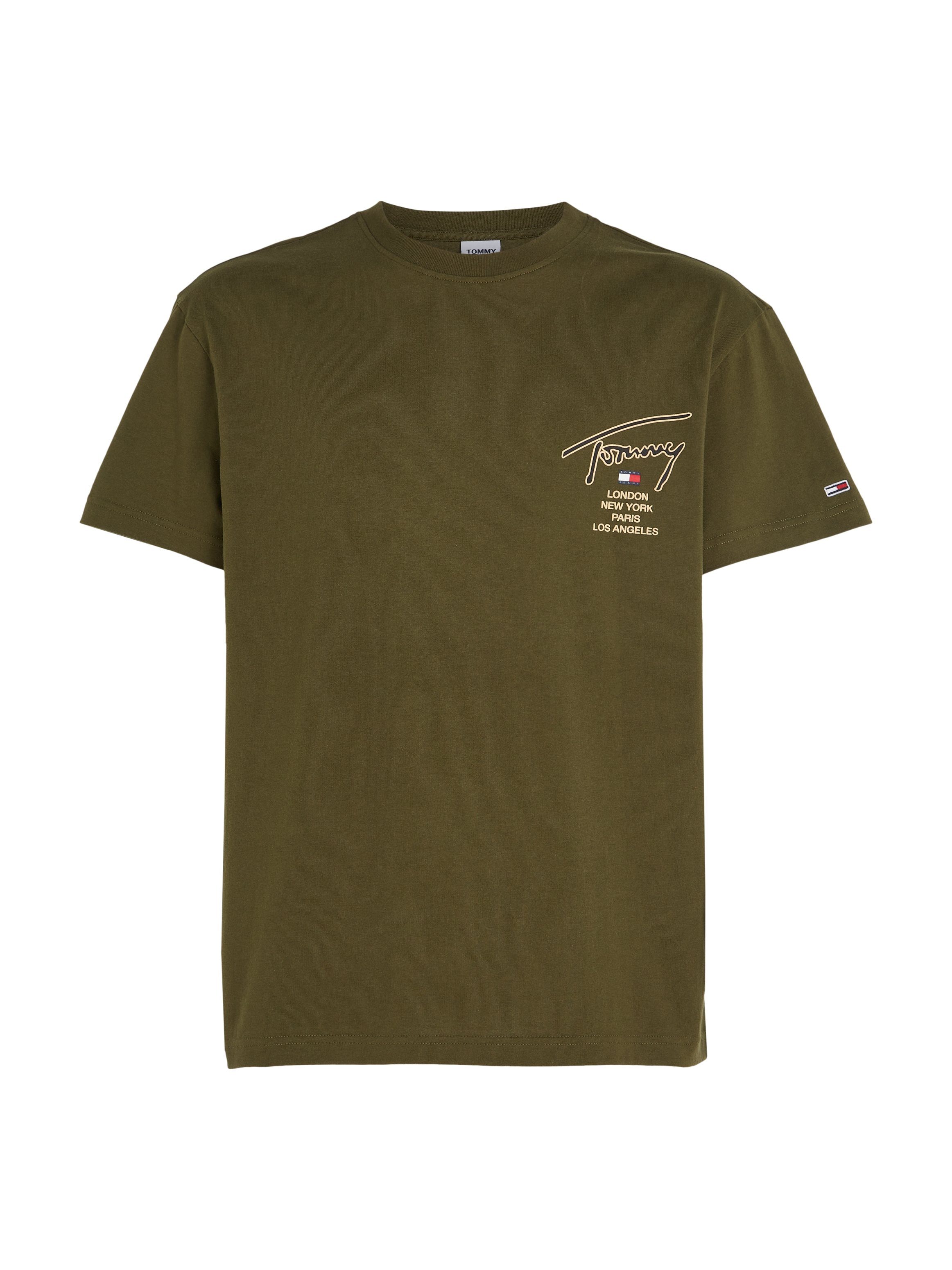 Jeans Drab Olive GOLD Tommy CLSC BACK TEE TJM Green SIGNATURE T-Shirt
