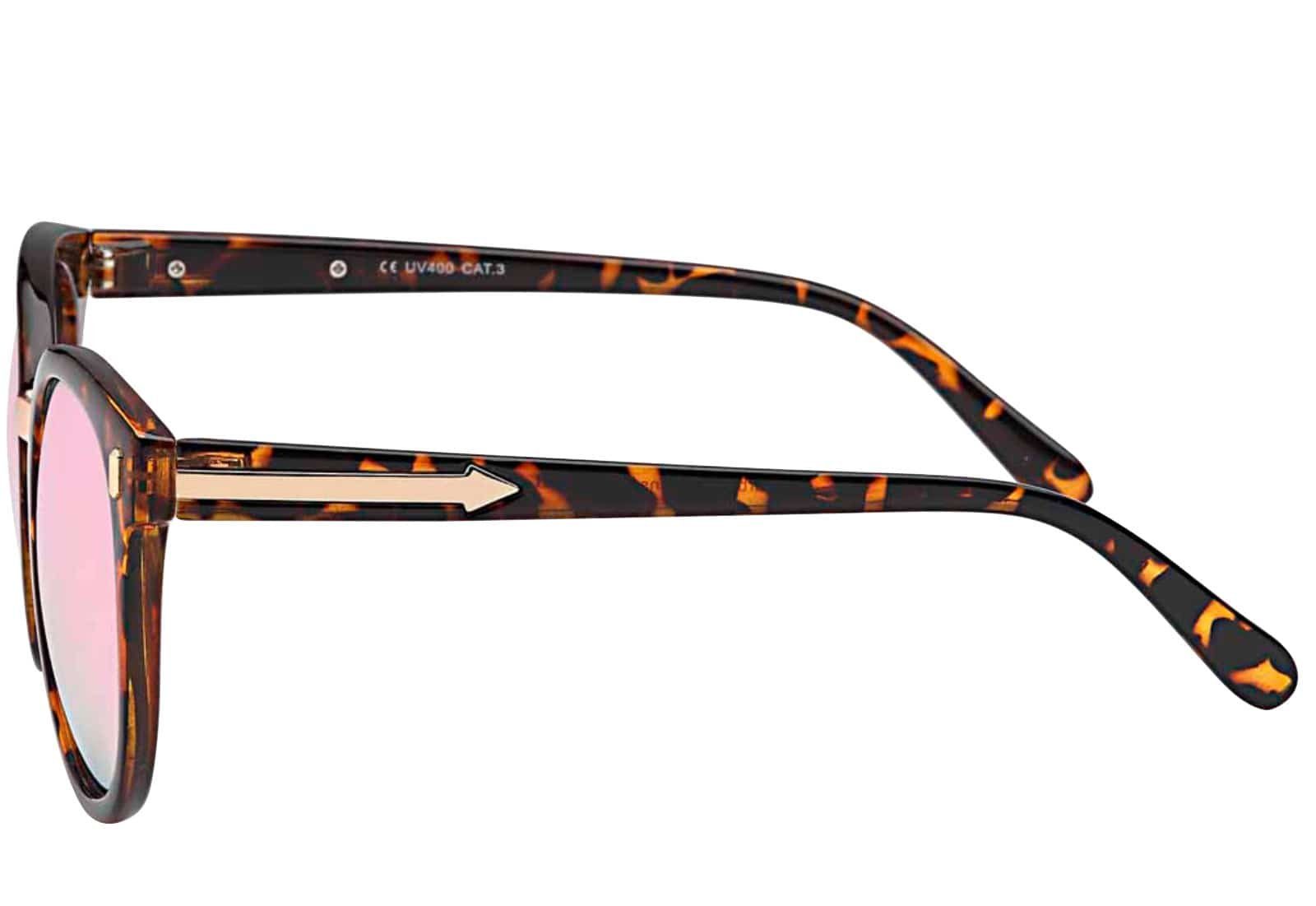 BEZLIT Eyewear Wayfarer Rundglas Designer Damen Sonnenbrille (1-St) mit blauen, grünen und rosa Linsen