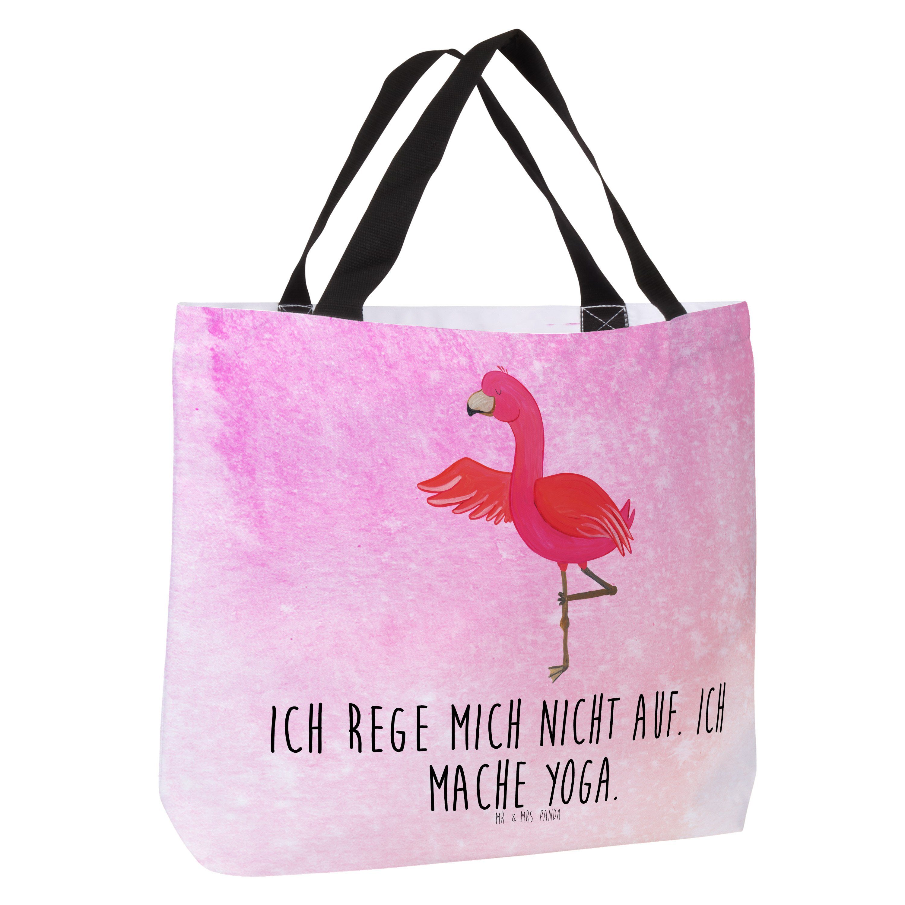 Shopper - Shopper, (1-tlg) Yoga - Yogapose, Aquarell Pink & Geschenk, Mr. Be Panda Rosa, Mrs. Flamingo