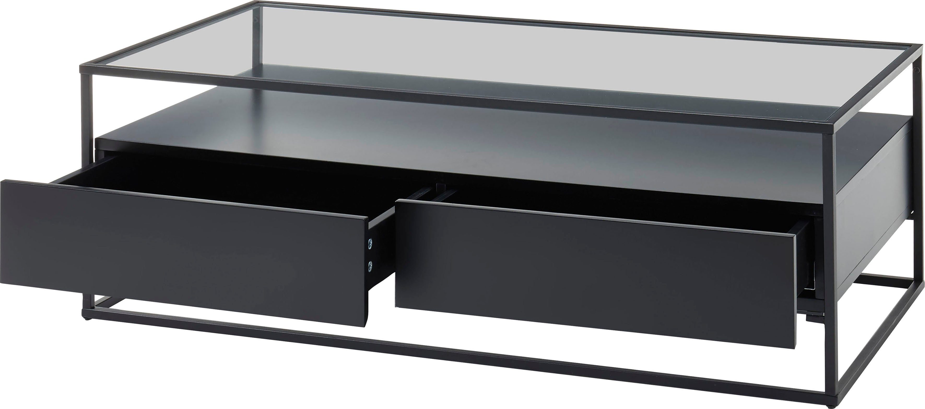 Schwarz open furniture Schubladen 2 to MCA mit Glas Push mit Couchtisch Evora, und