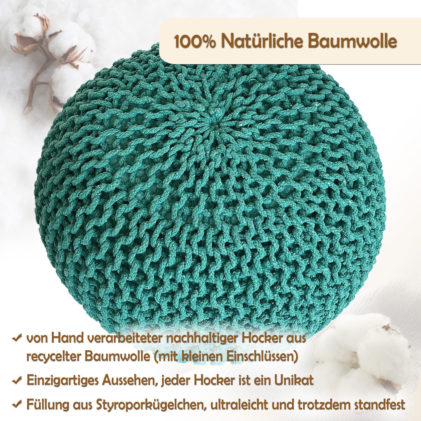 Amagohome Sitzhocker Strickhocker Pouf Ø45 o. günstig online kaufen