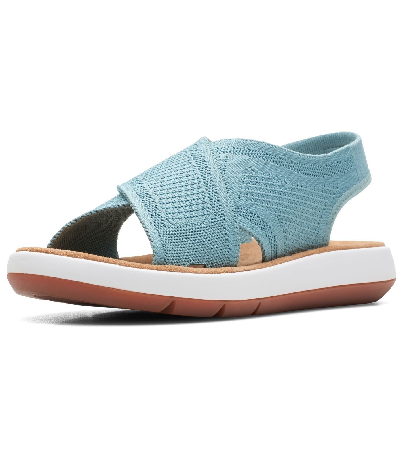 Clarks Sandalen Lederimitat/Textil Riemchensandalette Turquoise Knit