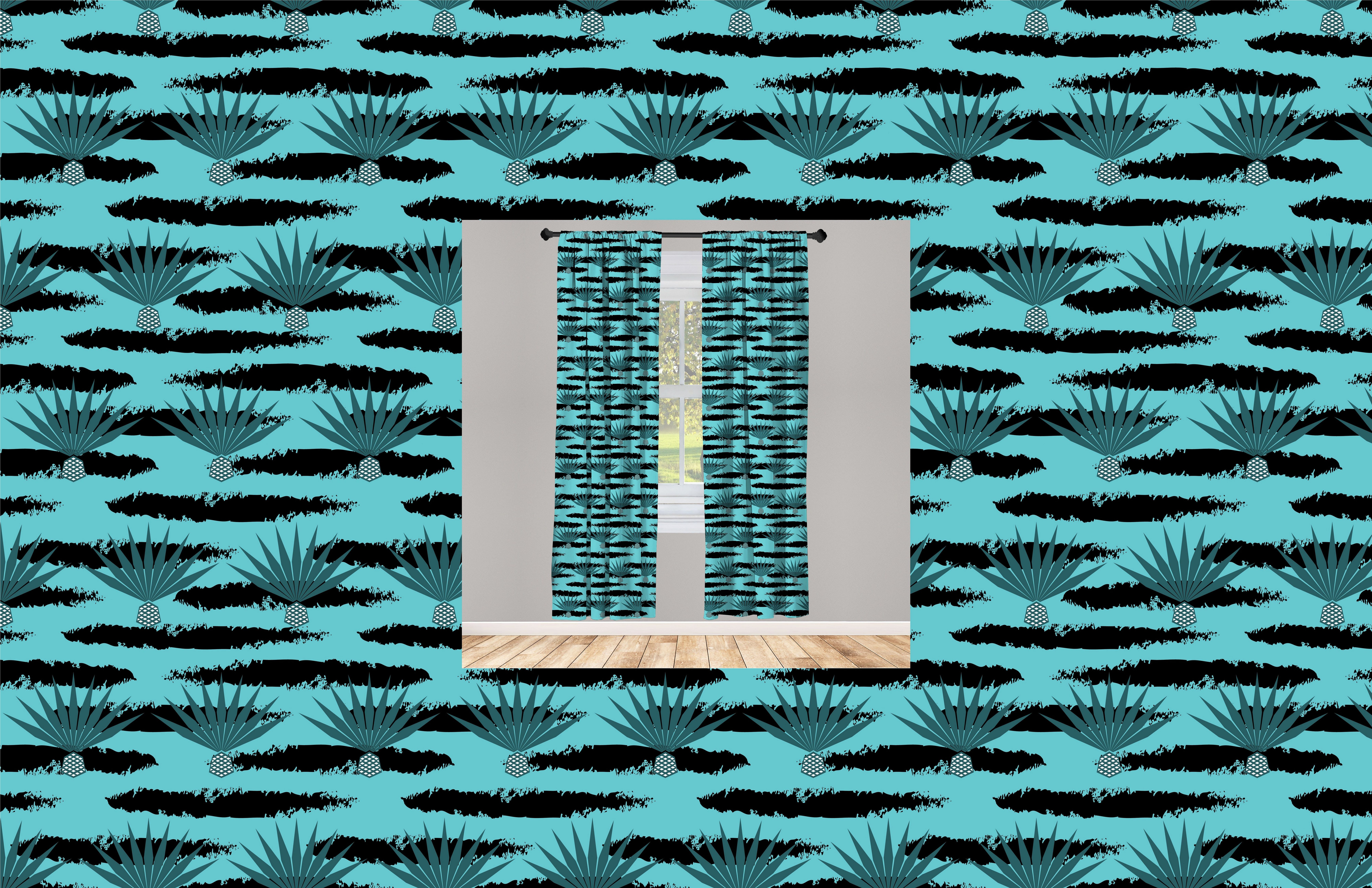 Sketch Agave Microfaser, Motive Wohnzimmer Schlafzimmer Vorhang Gardine Abakuhaus, für Dekor, Exotisch
