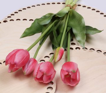 Kunstblumenstrauß Silikontulpen, rosa, wie lebendig, Strauß von 5 Stück, Sarcia.eu