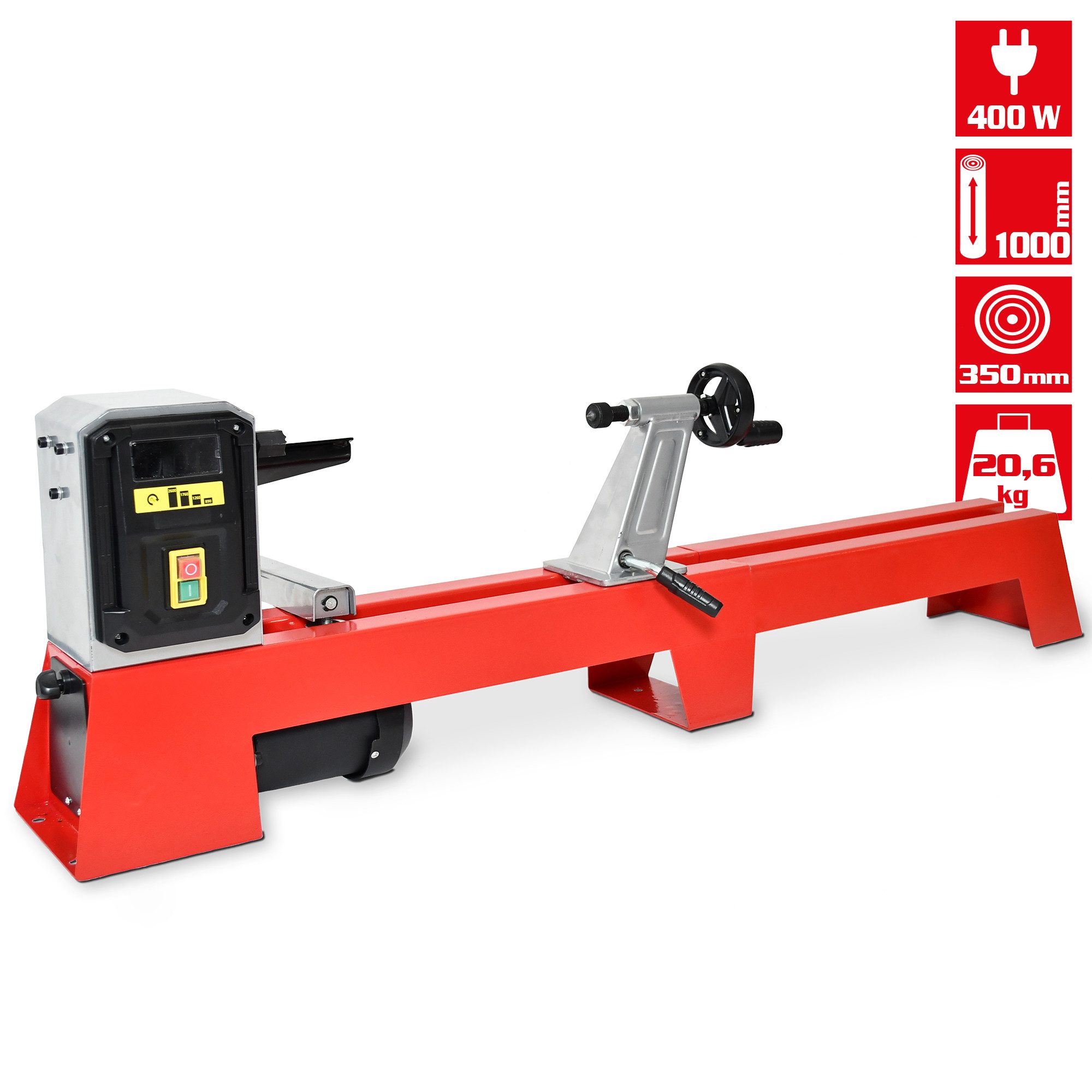 Hecht Drechselbank 8400 Holzdrehbank 400 W, (1-tlg), 4 Drehzahlen, M18-Spindel, inkl. Zubehör