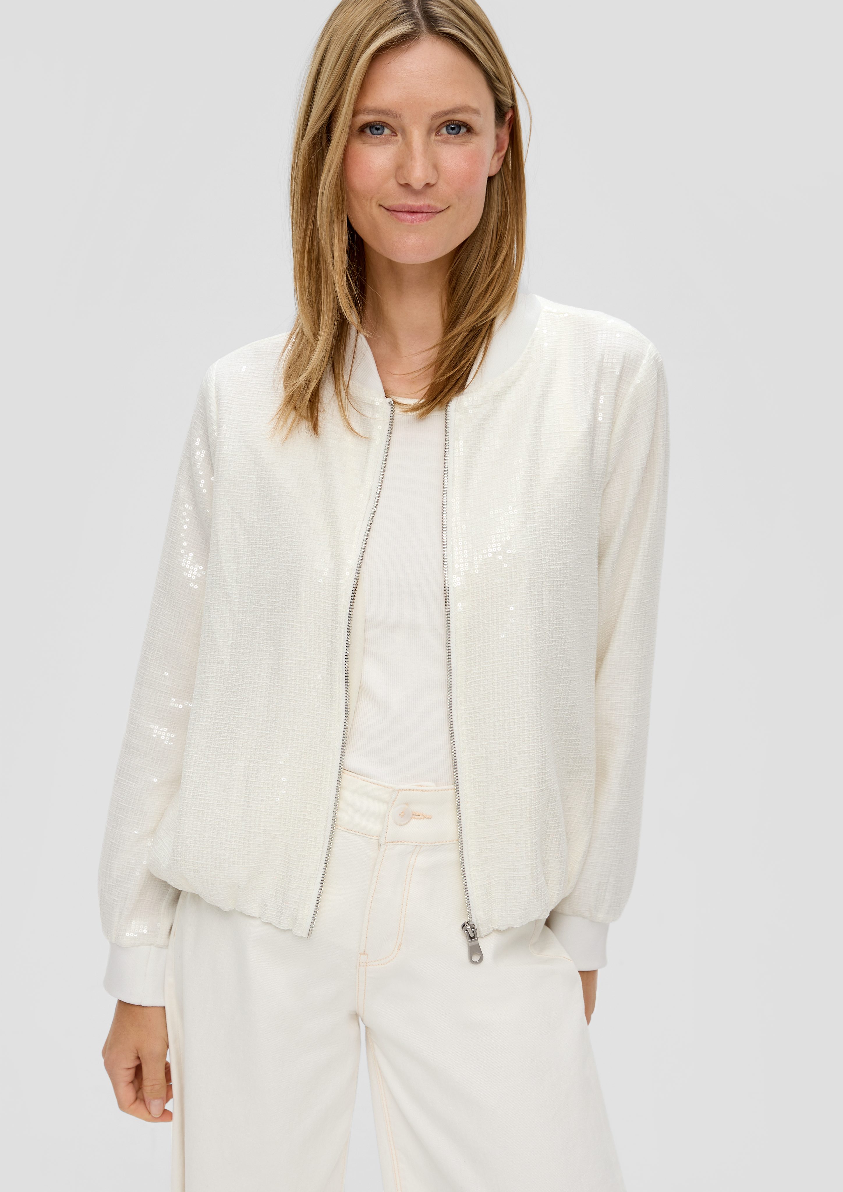 s.Oliver Jackenblazer Blouson mit Pailletten Pailletten