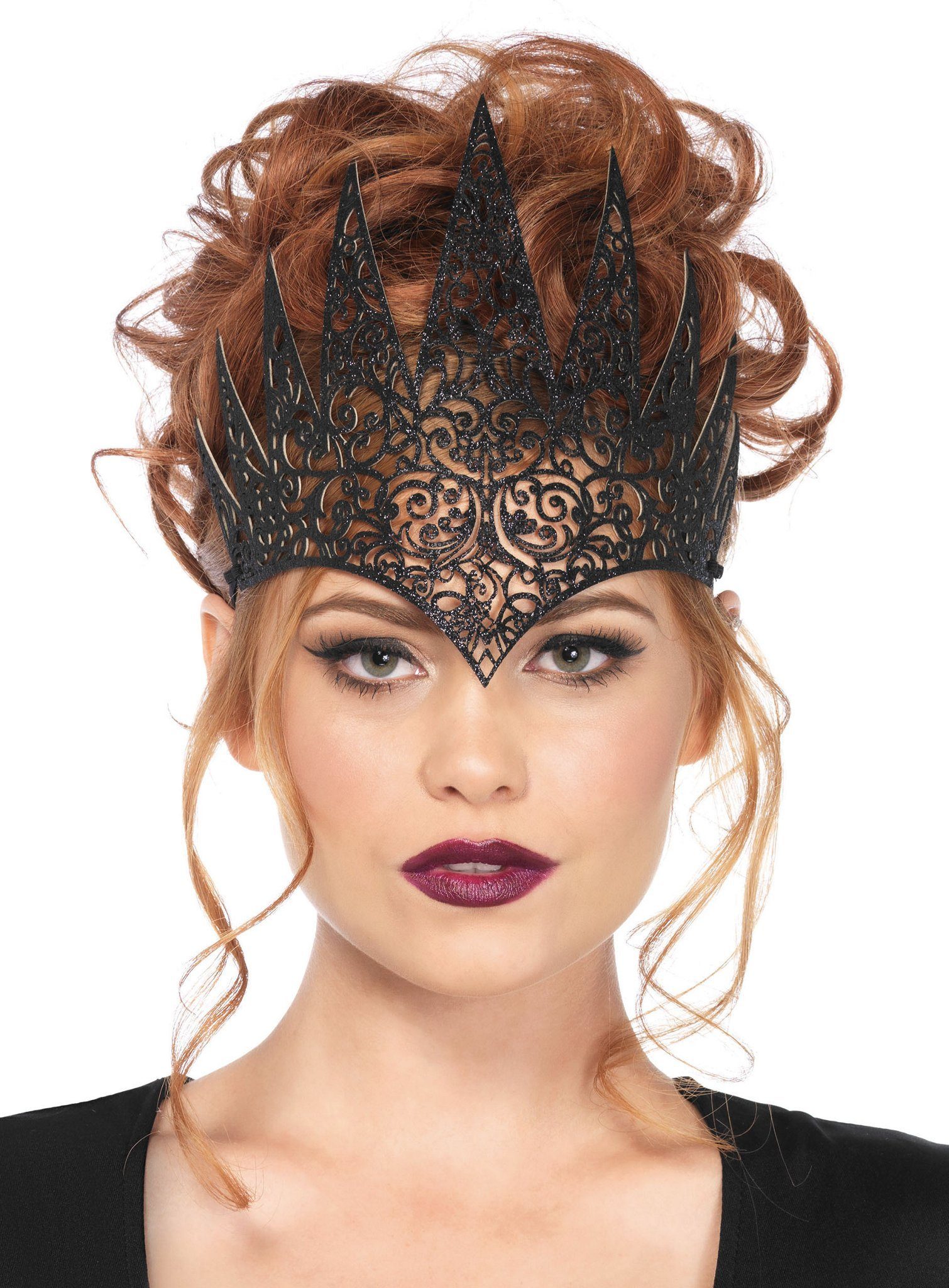 Leg Avenue Kostüm Böse Königin Krone schwarz, Faszinierender Kopfschmuck für LARP und Fantasy Kostüme