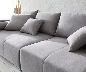 DELIFE Big-Sofa »Marbeya«, Grau 285x115 cm mit 10 Kissen Big Sofa