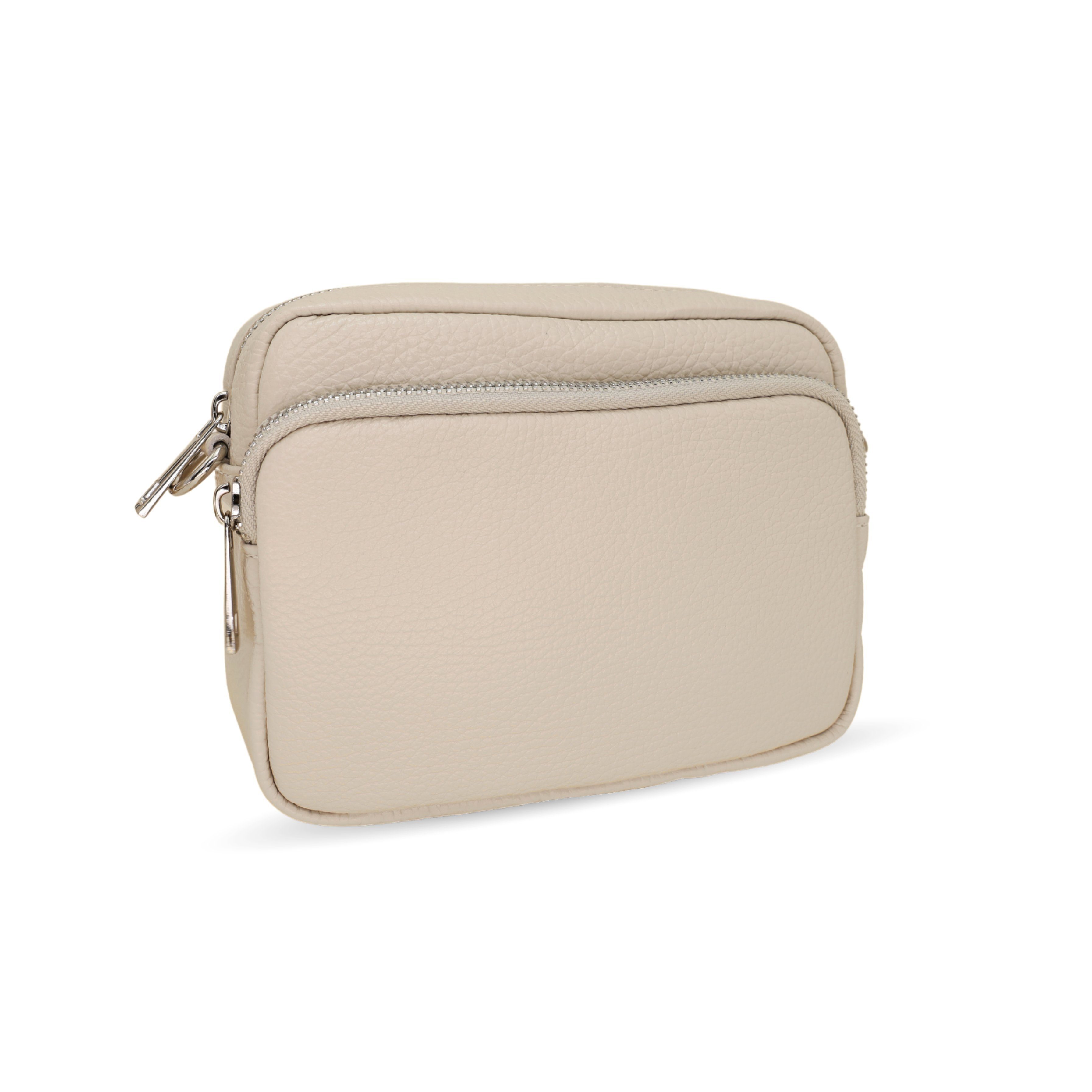 Bella Blossom Handtasche Crossbody-Bag Damen, Umhängetasche aus 100% Echtleder (zusätzliches Innenfach mit Reißverschluss, Schultertasche mit abnehmbaren Gurt), Echtleder Made in Italy