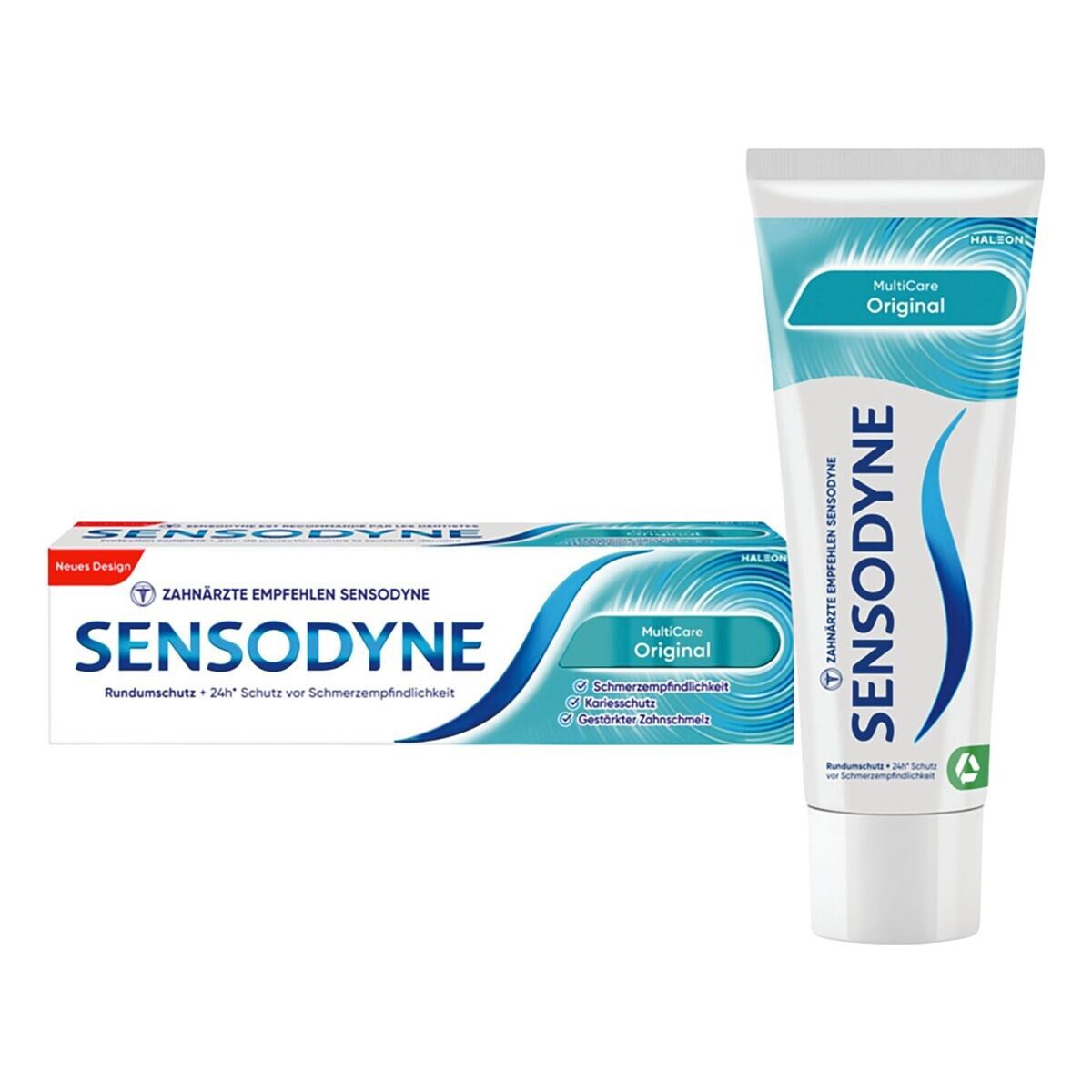 SENSODYNE Zahnpasta MultiCare Original, zur täglichen Pflege schmerzempfindlicher Zähne, 75 ml