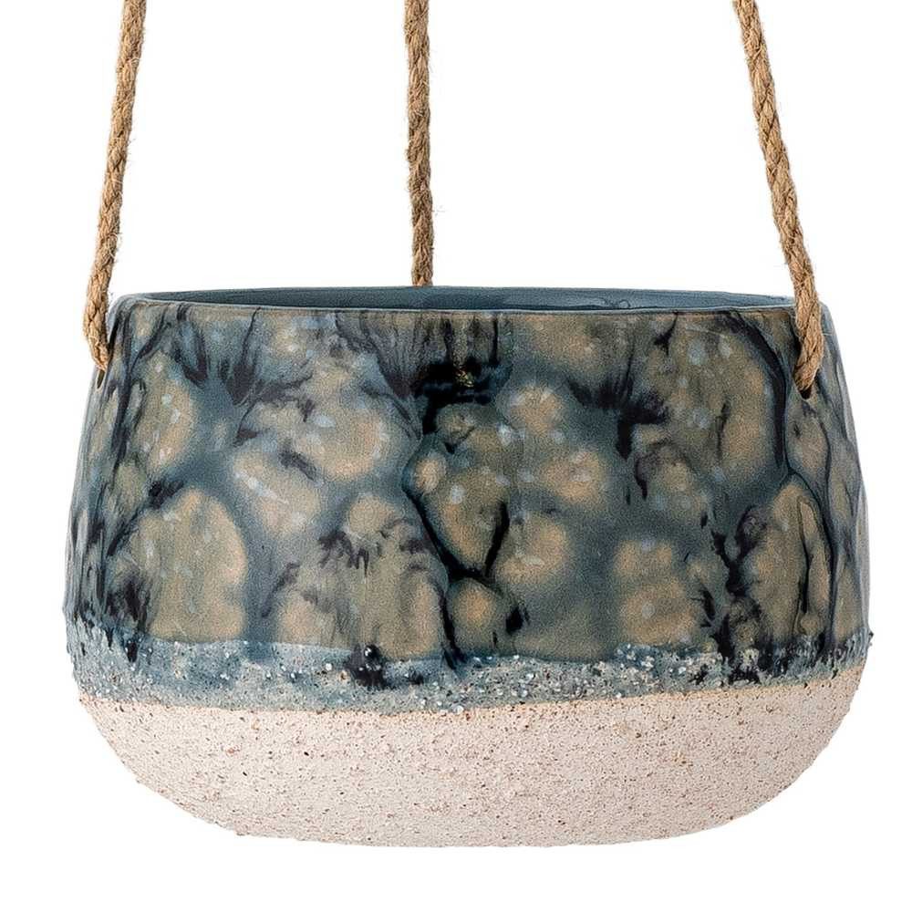 Bloomingville Blumentopf Bloomingville Blumentopf Hänger MOWBRAY Blau Grün 15 cm