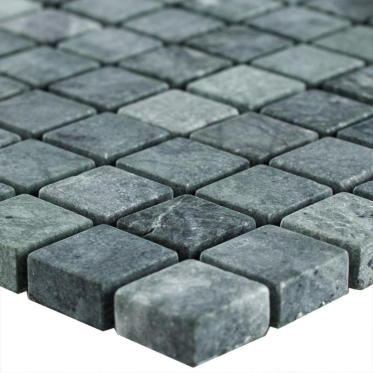 Mosafil Mosaikfliesen Marmor Naturstein Mosaik Fliesen Morbihan Verde 15, Naturstein-Marmor 30.000x30.000, grün, Frostsicher - Wasserfest