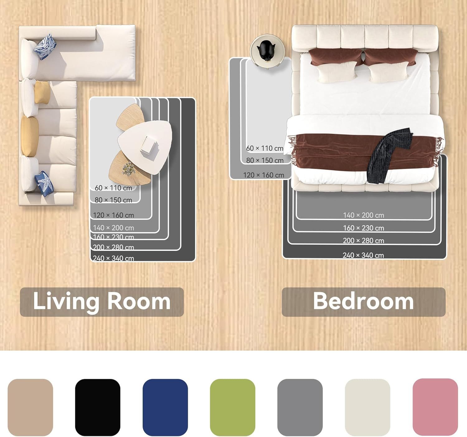 MCC direct Hochflor-Teppich Hochflor-Teppich – luxuriöser Flauschteppich - 7 Größen & 7 Farben – Bild 4 von 4