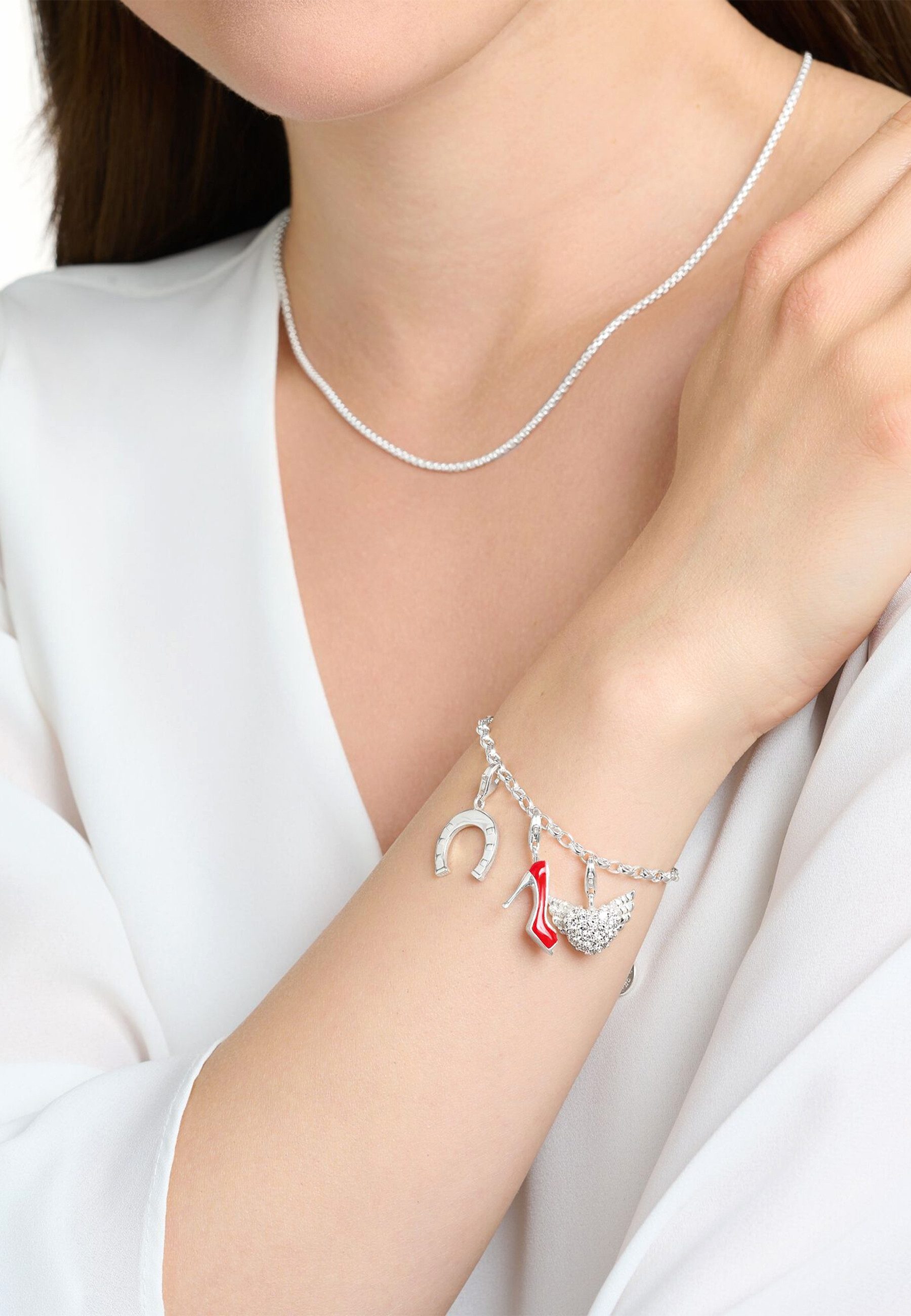 THOMAS SABO Kettenanhänger Charm Geflü...