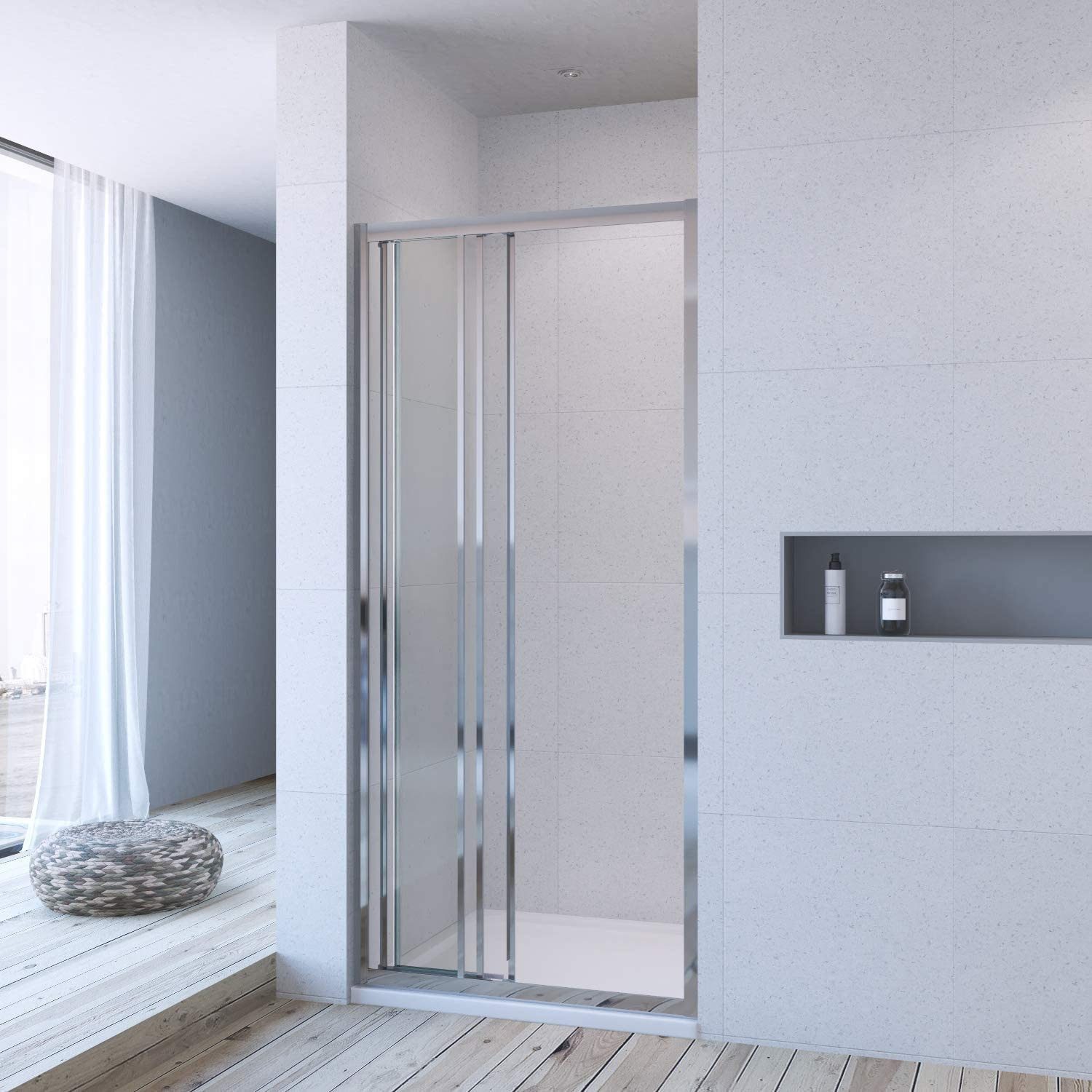 AQUALAVOS Dusch-Schiebetür Duschabtrennung Schiebetür 3 teilig Gleittür Nis günstig online kaufen