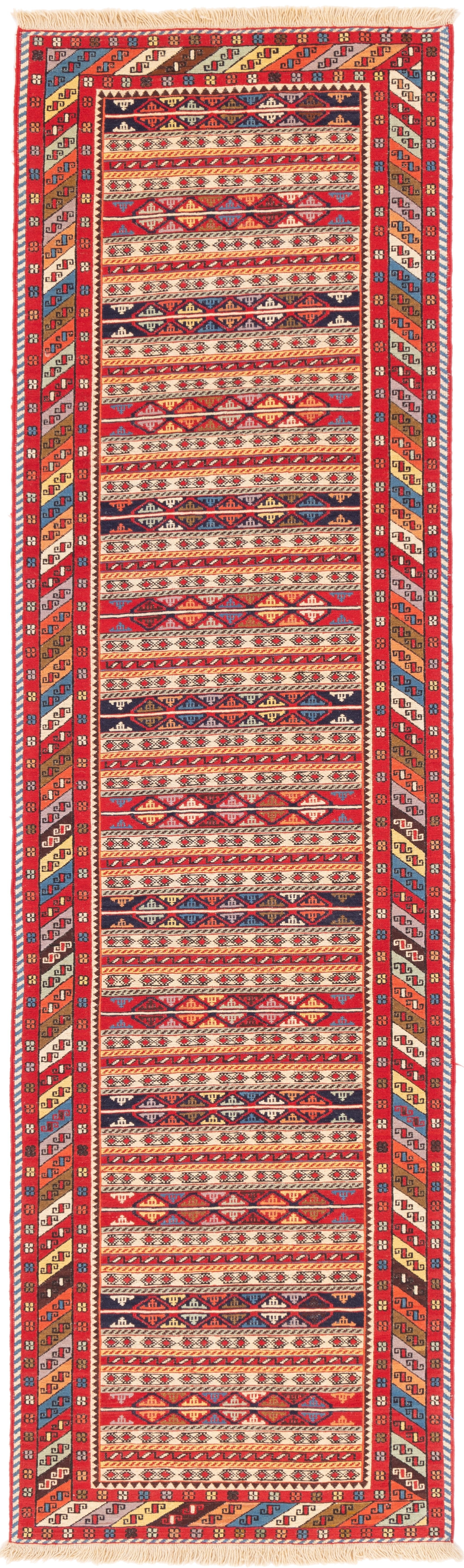 Orientteppich Kelim Werni Teppich 83x284 cm handgewebt Wolle Persien Unikat