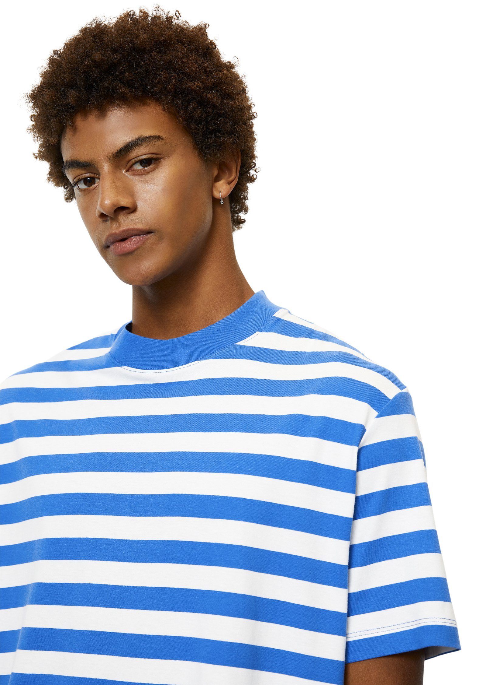O'Polo blau mit DENIM Marc garngefärbtem Streifen-Muster T-Shirt