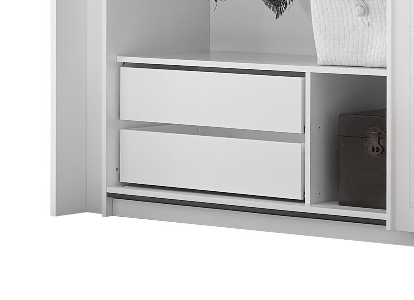 möbelando Schrankeinsatz Valeria / Salvina / Noelle (BxHxT: 119x38x44 cm), in Weiss mit 4 Schubladen