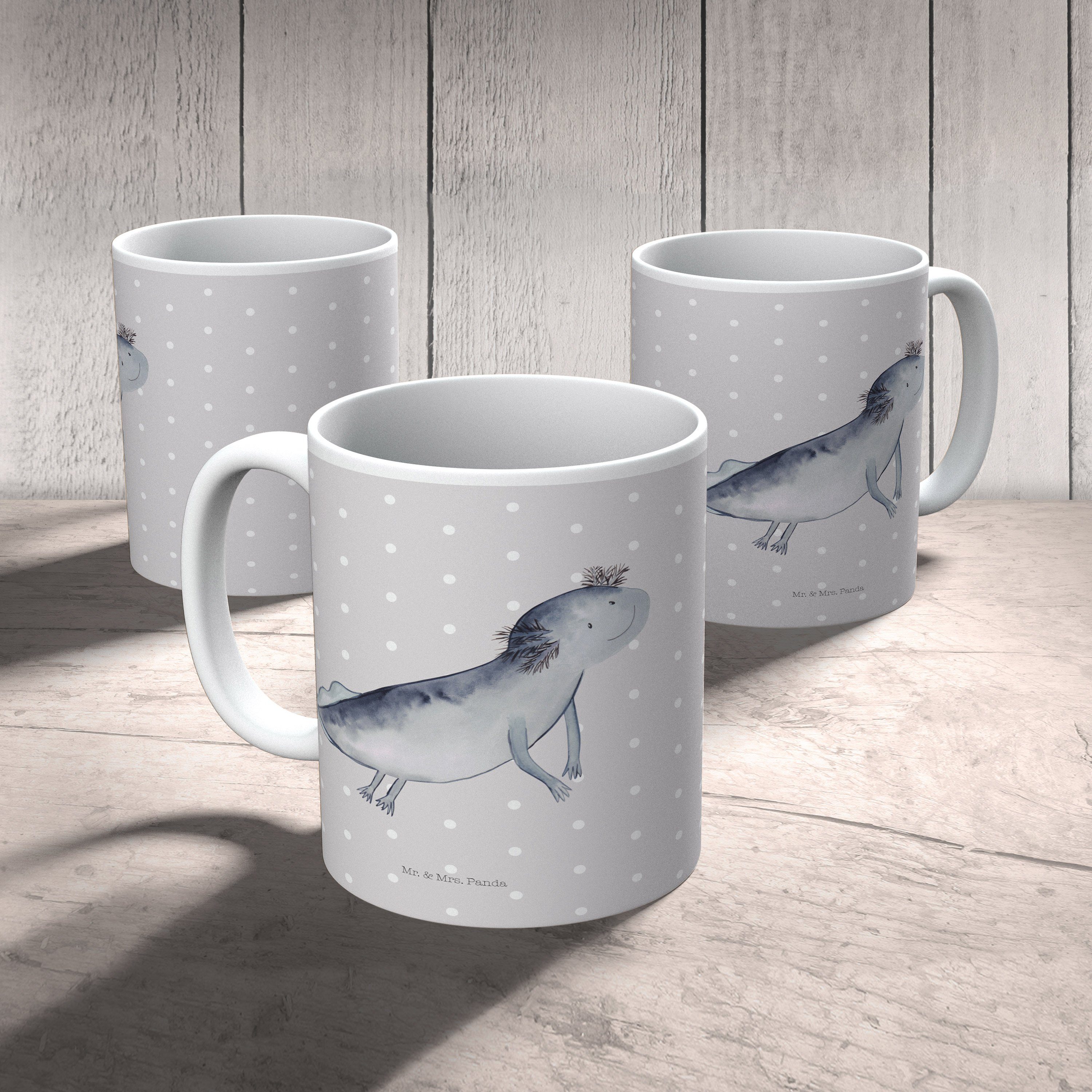 Tasse, Mr. - Mrs. Grau Tasse, Geschenk, Kunststoff Panda Kinderbecher schwimmt Kunststoff Axolotl & - Pastell