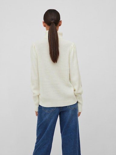 L/S NEW White NOOS Rollkragenpullover - Alyssum KNIT Vila ROLLNECK VILOU TOP