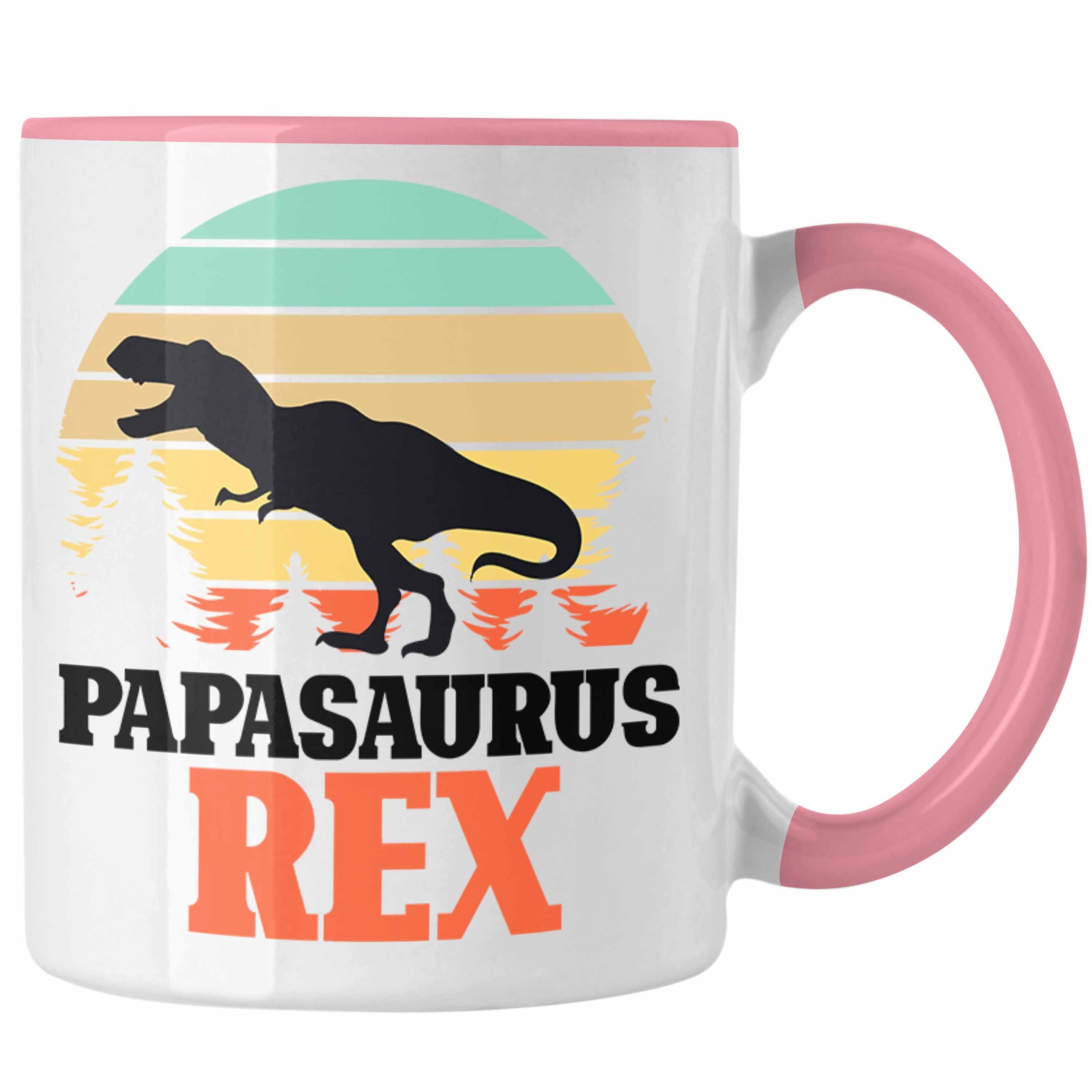 Gesche Lustiges für Vater Rosa Rex Papasaurus Tasse Vatertag Geschenk Trendation Tasse Papa