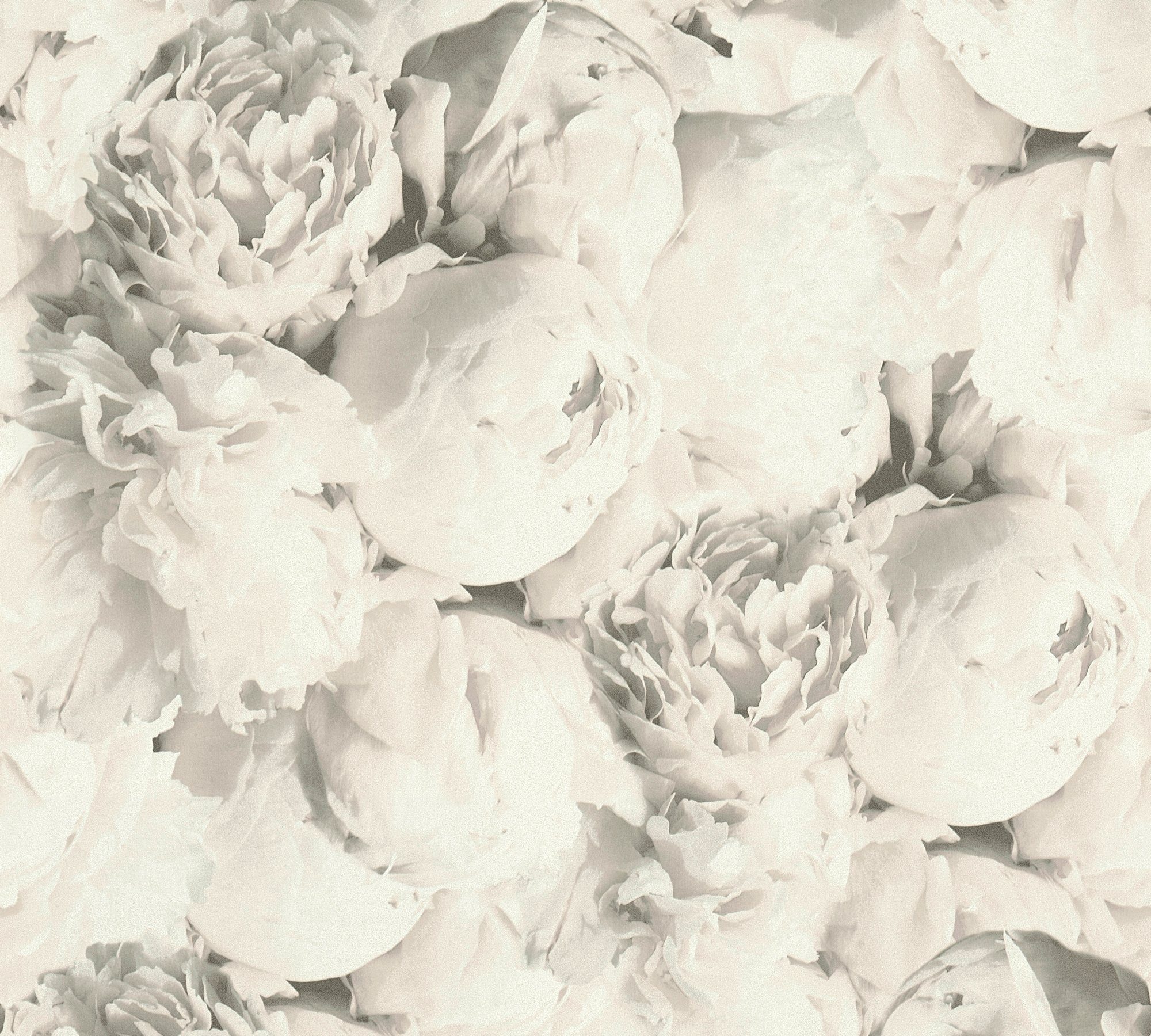 A.S. Création Vliestapete Neue Bude 2.0 Romantic Flowery mit romantischen Rosen, floral, Blumen Tapete Floral grau/weiß