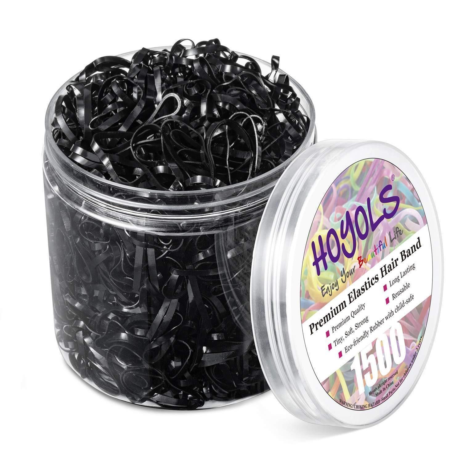 Haargummi Schwarze Elastische Haarbänder 1500 Stk. Mini Gummibänder Pack