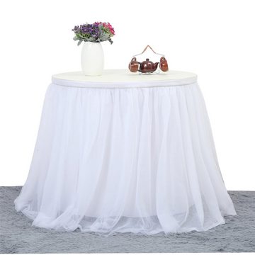HAMÖWO Tischdecke Tüll Tischrock Tischröcke Dekoration für Hochzeit,Geburtstag(185*77cm)