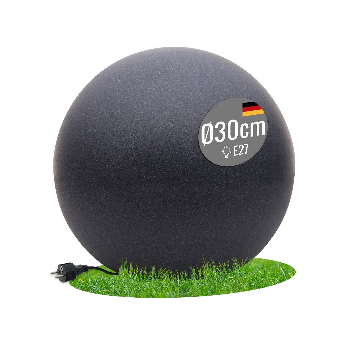 8 seasons design LED Kugelleuchte Shining Globe, Kugellampe für außen (Garten, Terrasse, Balkon), LED wechselbar, E27-Fassung, warmweißes Licht, Dekolampe - robust & langlebig