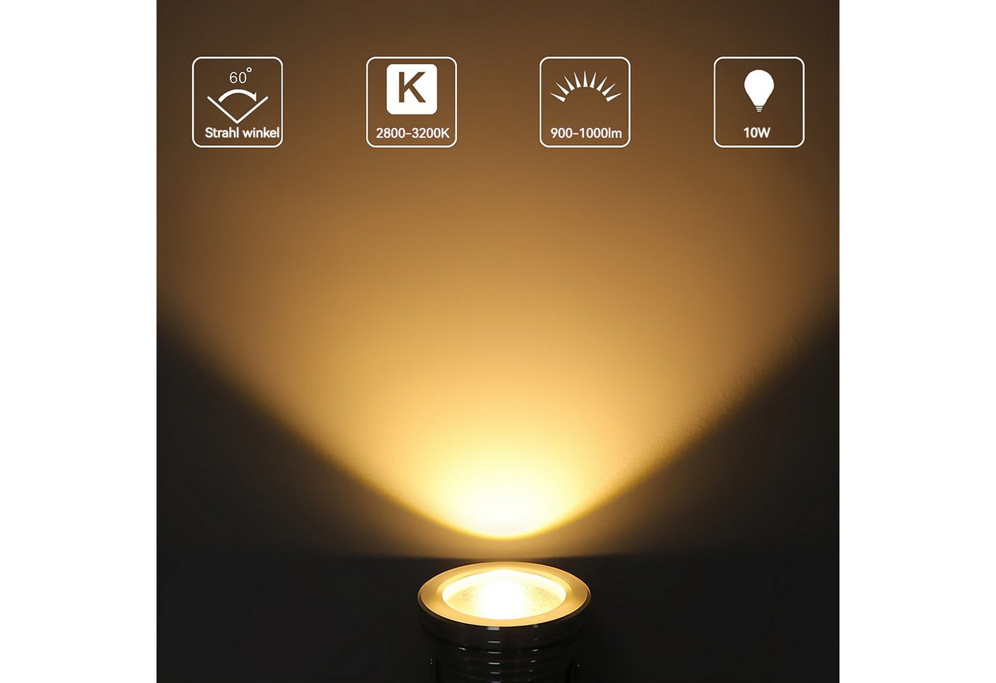 Thumbnail - BlingBin Pool-Lampe 10W LED Unterwasserlicht Brunnenlicht Strahler Pool Teich LED-Lampe, wasserdicht, LED fest integrier...