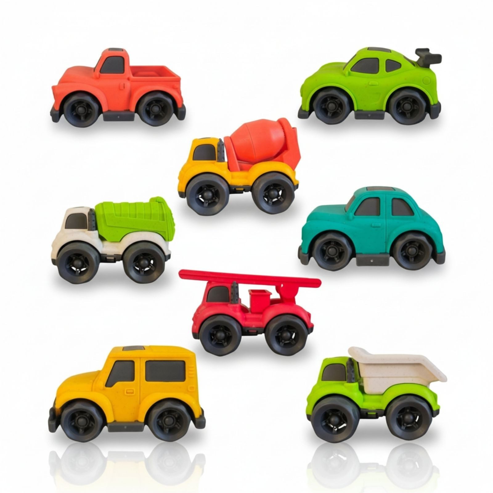 alldoro Spielzeug-Auto Mini Spielzeugautos, 8 verschiedene, kleine Spielfahrzeuge im Set, Bunte Spielautos für Kinder ab 1 Jahr zum Spielen drinnen & draußen