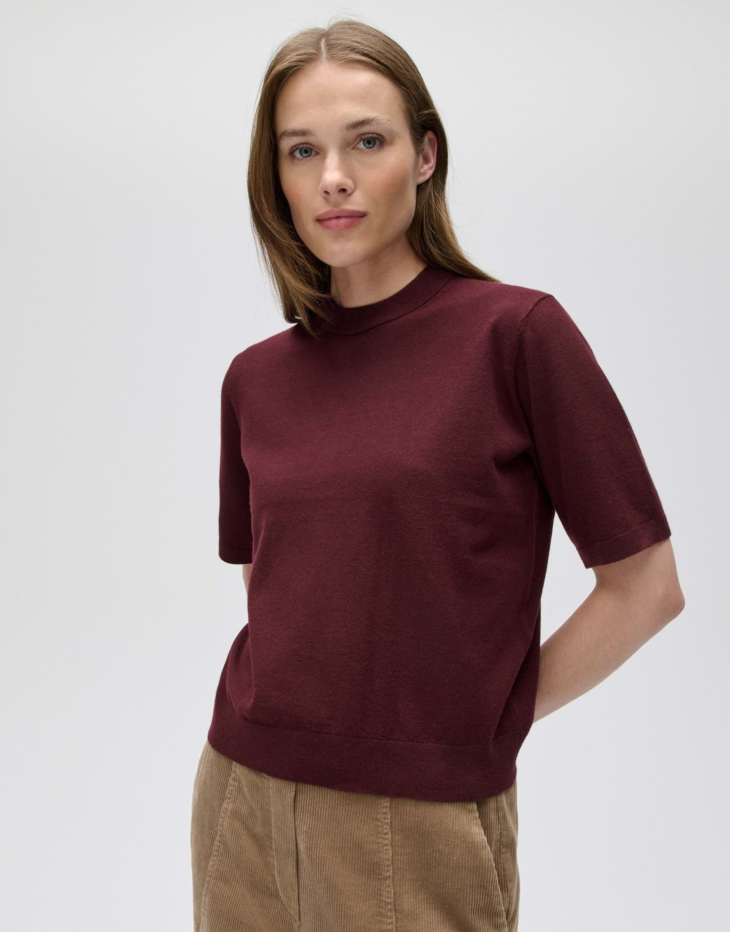 OPUS Strickpullover Pimsi aus feinem Strick Schmale Passform für stilvolle und bequeme Alltagslooks