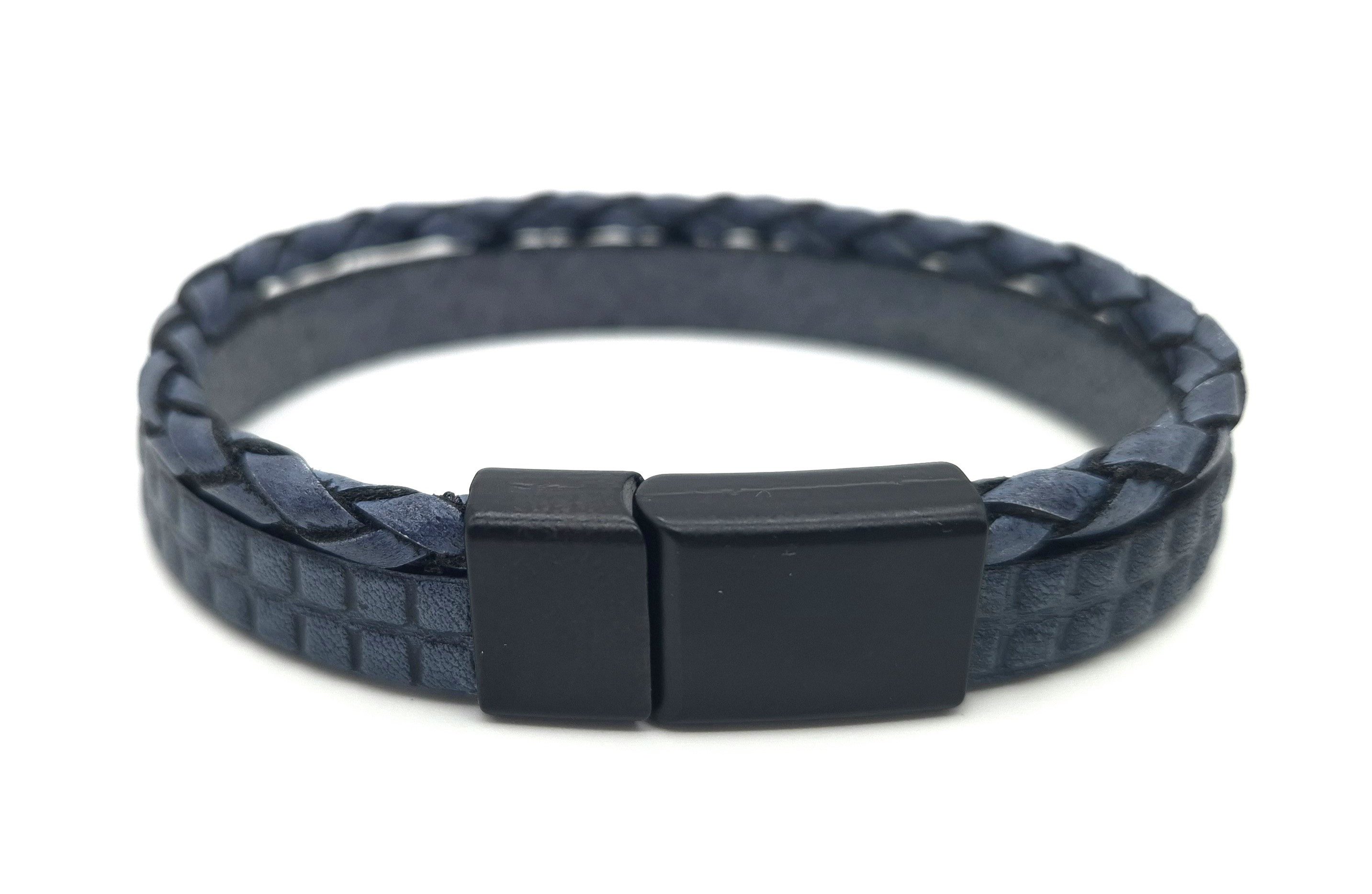 NAHLE Lederarmband Elegantes Blau Leder Armband günstig online kaufen