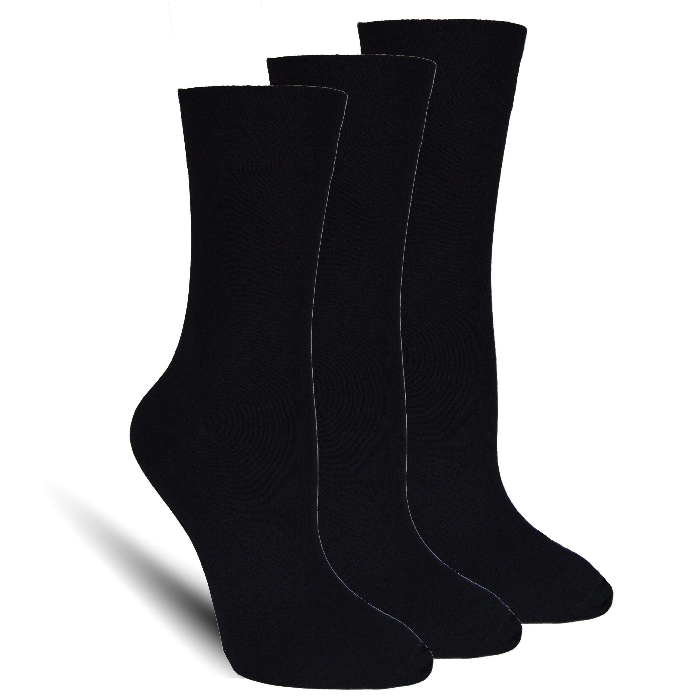 Socked Diabetikersocken Damensocken ohne Gummi (12-Paar) elastische Strümpfe Komfortbund, kein Einschneiden, ohne Naht