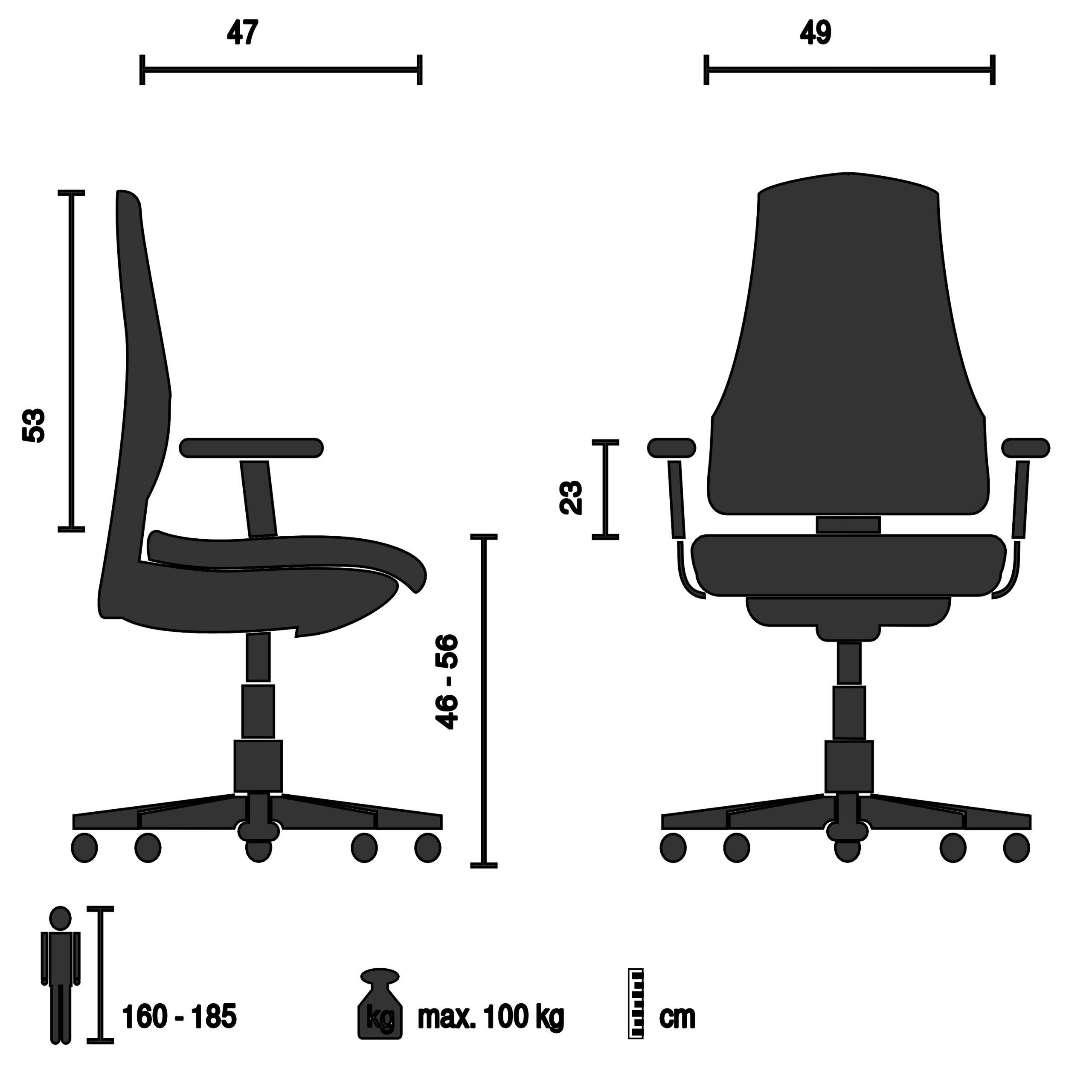 hjh OFFICE Drehstuhl Home Office Bürostuhl Solao Cord Stoff (1 St), Schreibtischsessel, Drehbarer Schreibtischstuhl