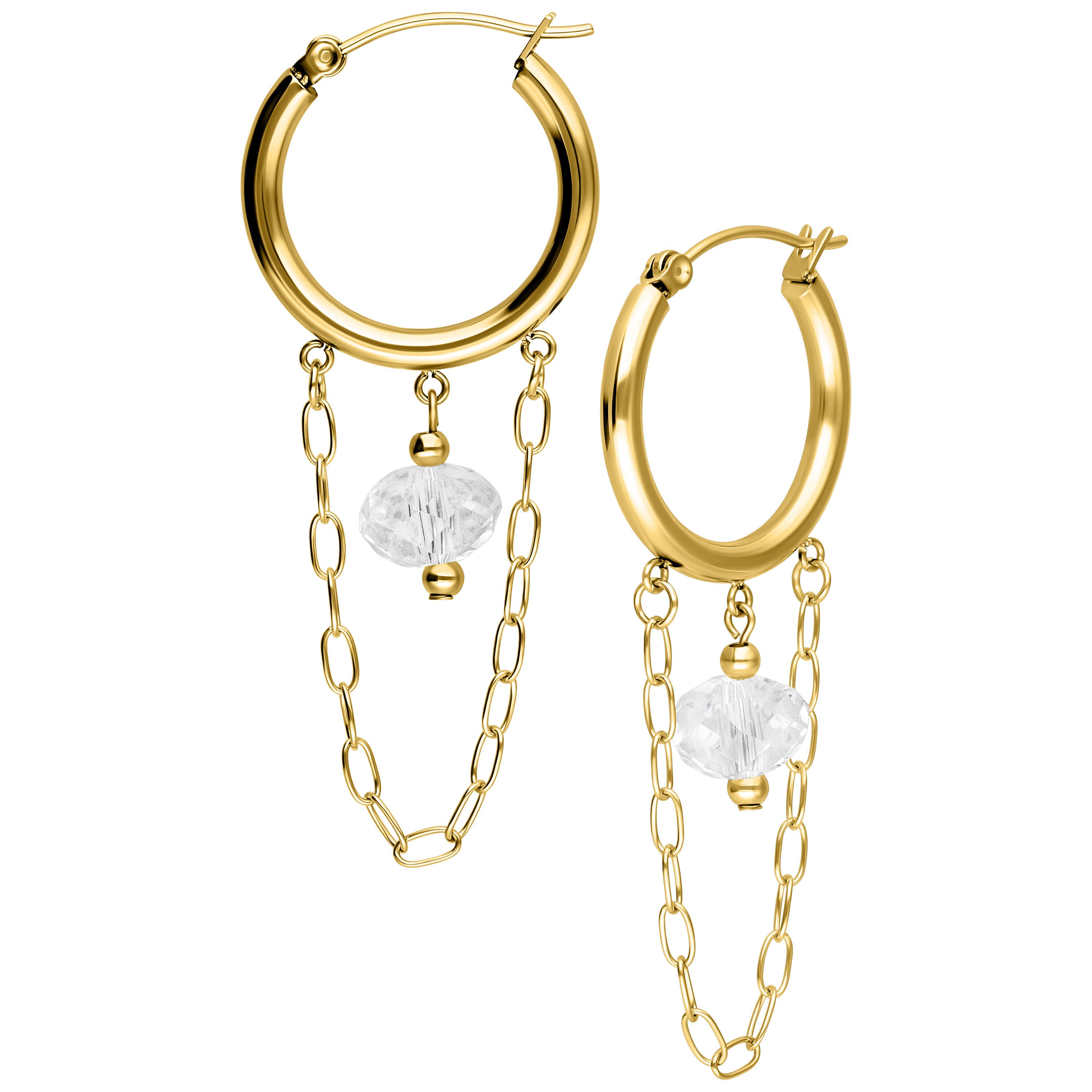 Paar Creolen Edgy white Stone Hoops (Paar) für, 1 Stück