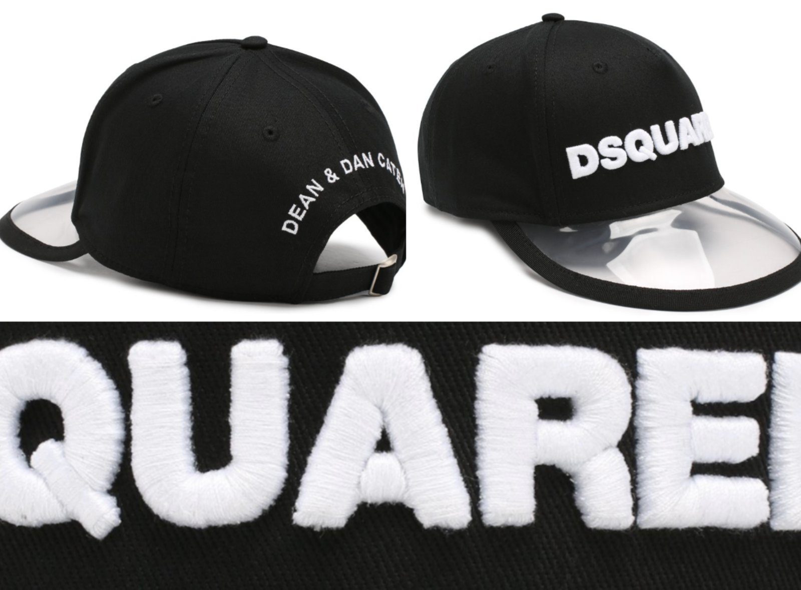 Dsquared2 Baseball Cap Dsquared2 Visor Baseballcap PVC Schirm Peak Cap Kappe Basebalkappe Hat