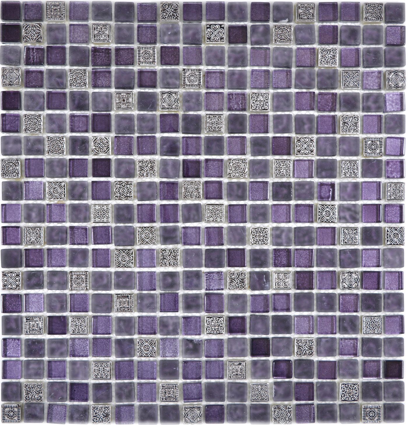 glänzend Mosaikfliesen Matten Mosani Glasmosaik lila 10 / Mosaik Resin
