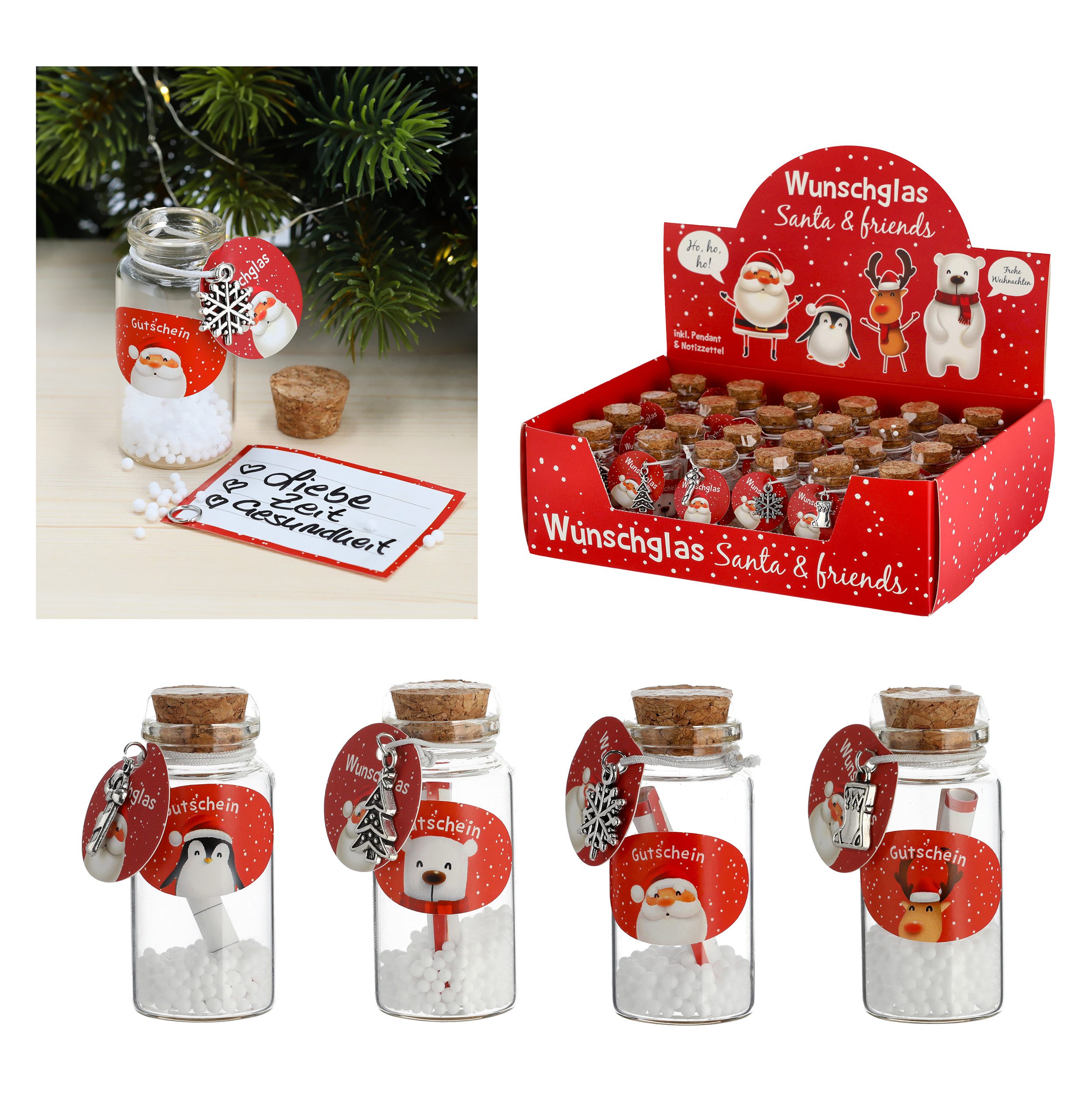 Annastore Geschenkbox Glasröhrchen-Set Gelgeschenk zu Weihnachten günstig online kaufen