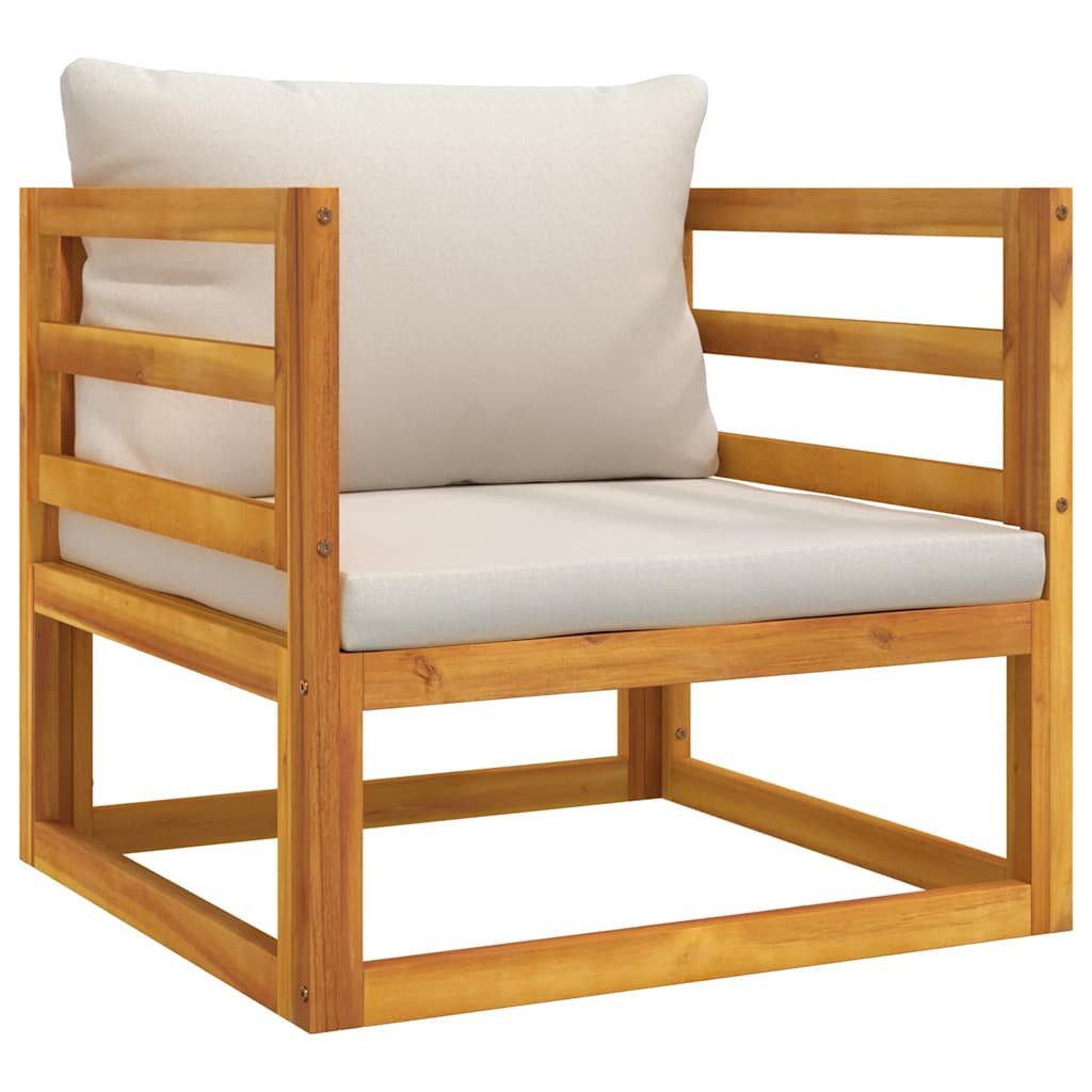 vidaXL Sofaelement Gartensessel mit Hellgrauen Kissen Massivholz (1 St)