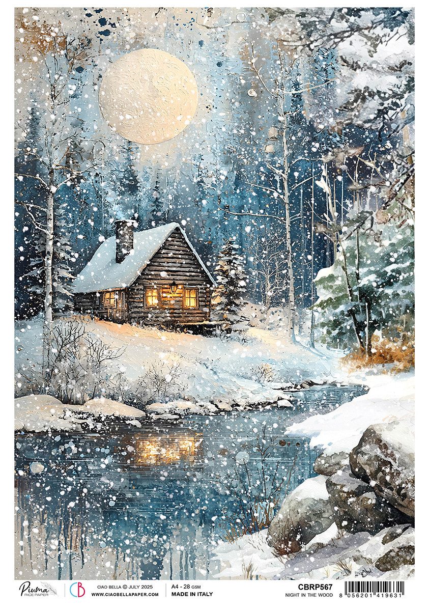 Ciao Bella Seidenpapier Forest Tales - Night in the Wood, DIN A4