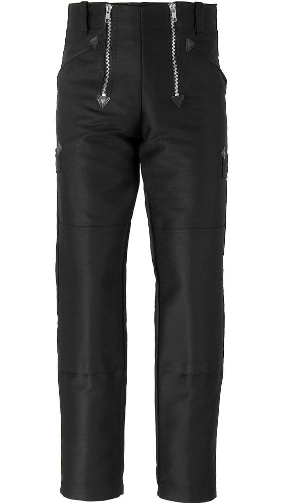JOB Arbeitshose Zunfthose Schwarz – Doppel-Pilot Hose mit Knietaschen Kniepolstertaschen