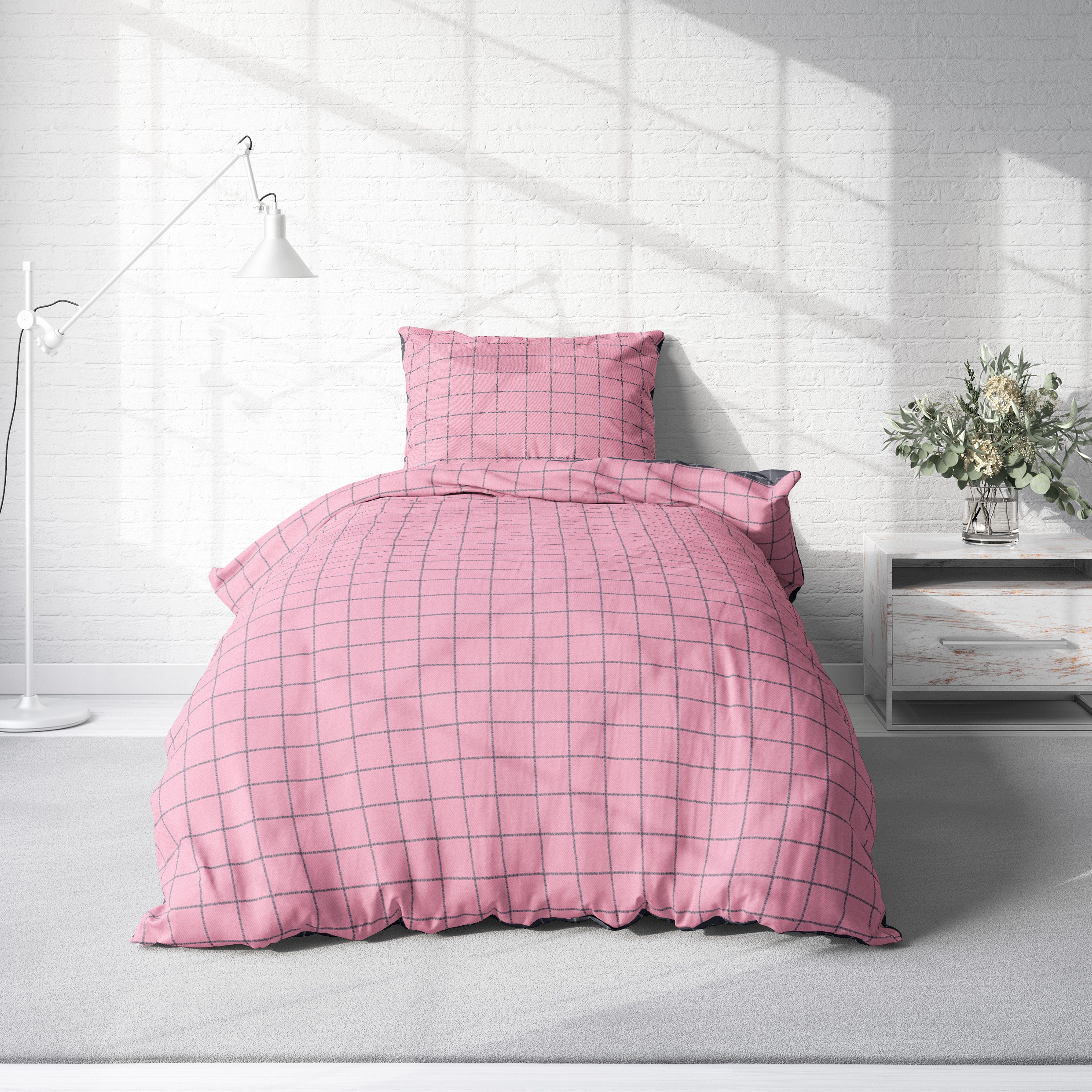One Home Bettwäsche Wende Karo, Renforcé, günstig online kaufen