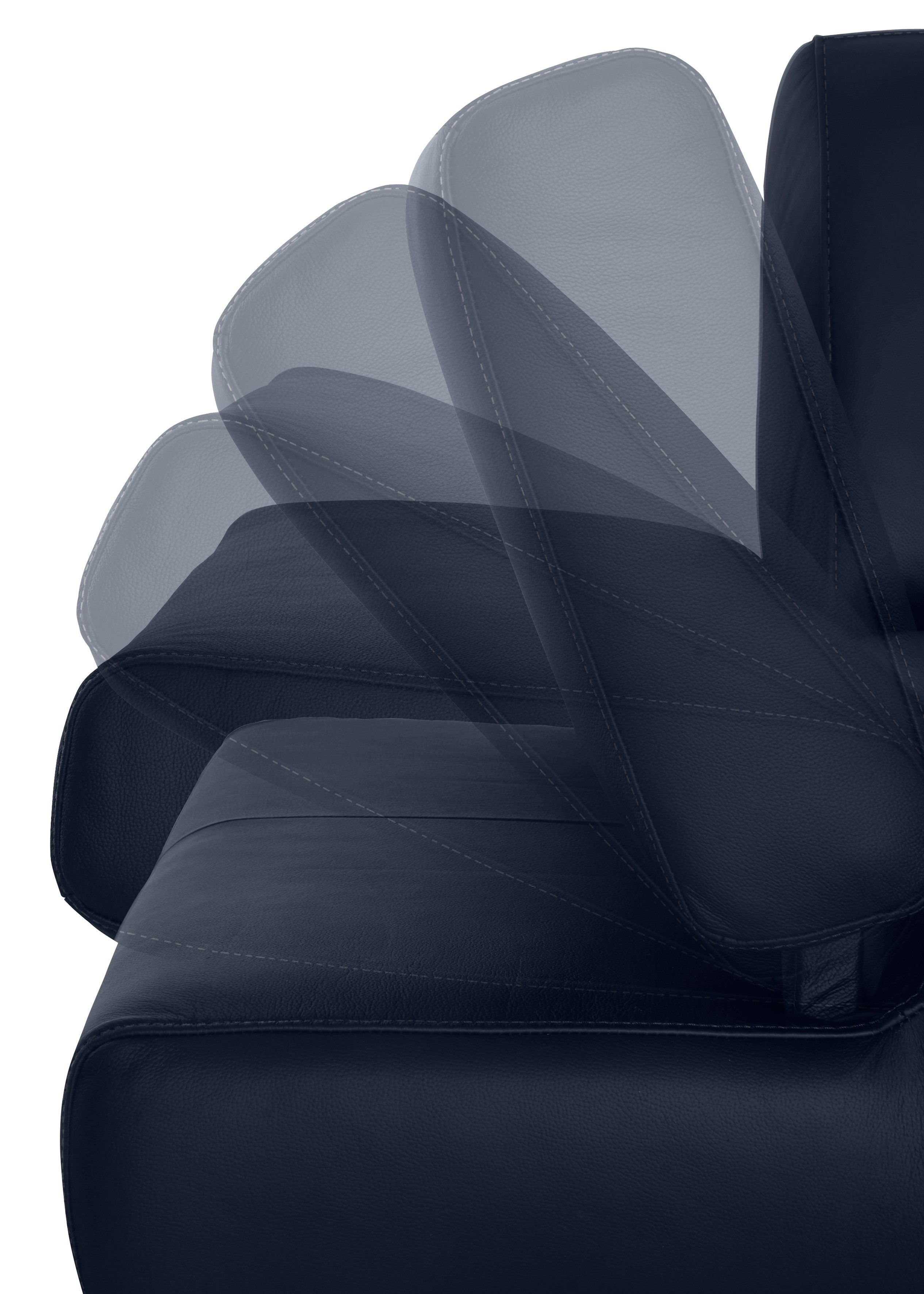 Übertiefe, 3-Sitzer Kontrastnaht Armlehnenverstellung, mit mit blau inklusive taboo, W.SCHILLIG Z59