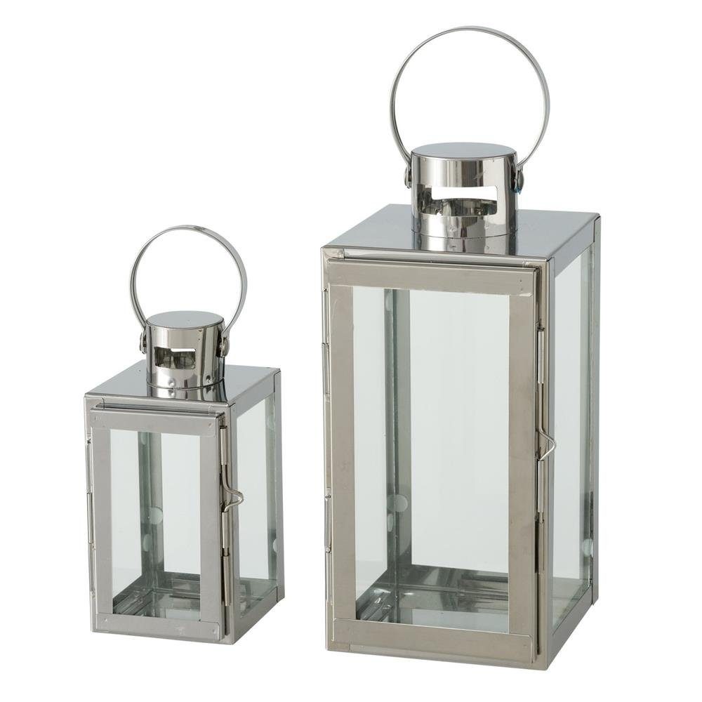 BOLTZE Kerzenlaterne Caruso 2er Set, Silber Windlicht Kerzenhalter Skandina günstig online kaufen